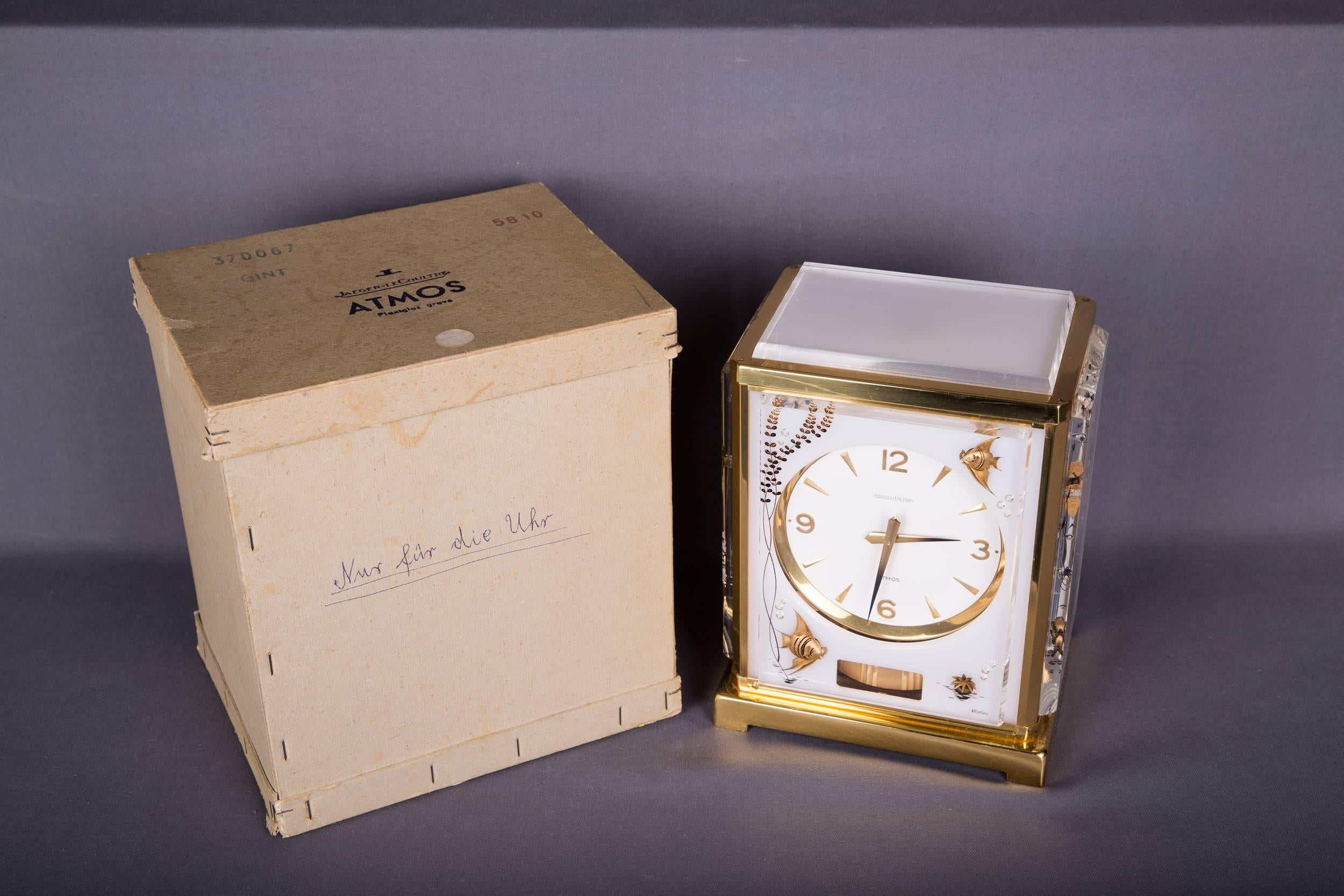 Rare Atmos Clock Jaeger Lecoultre Aquarium, Marina with Box 1