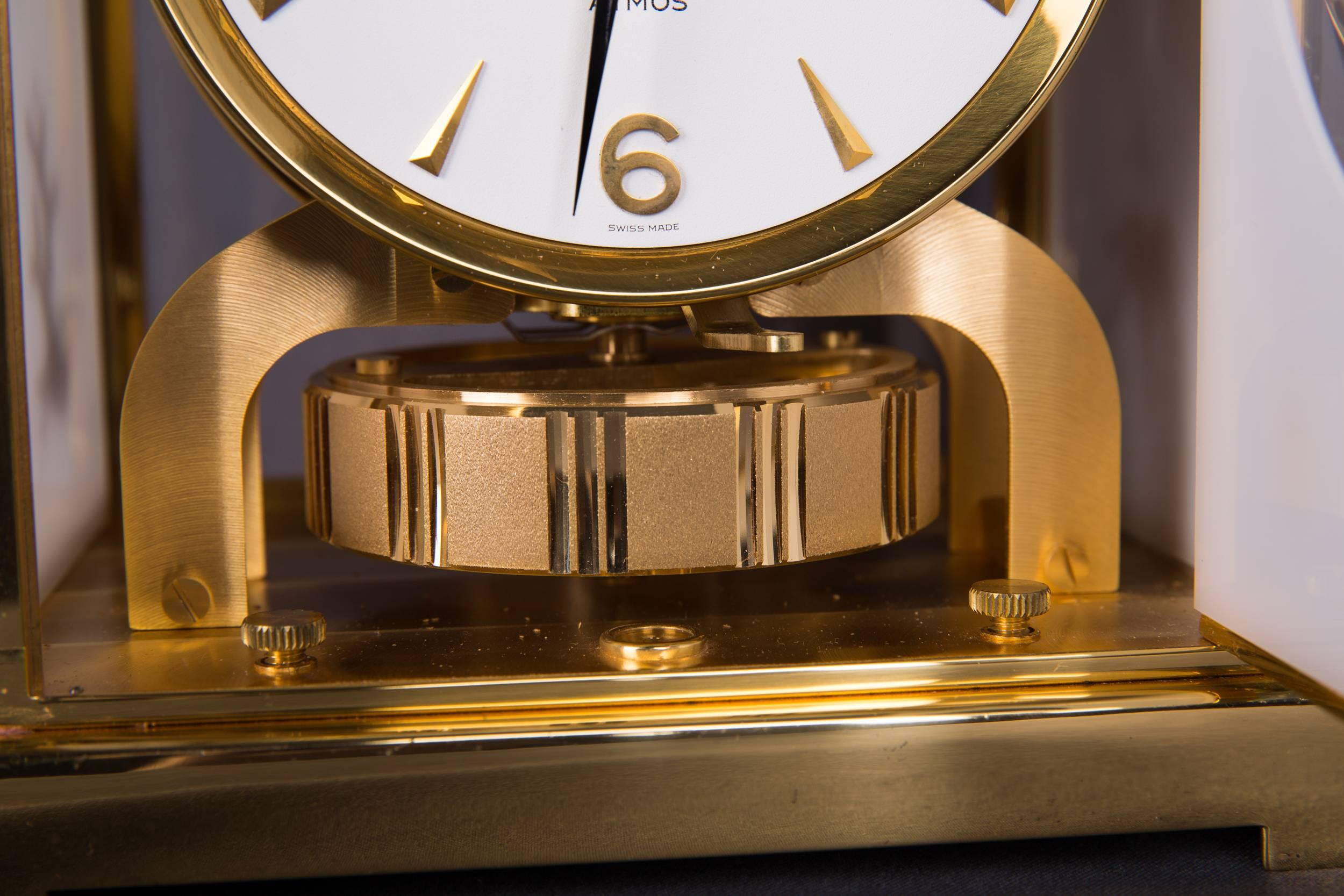 Rare Atmos Clock Jaeger Lecoultre Aquarium, Marina with Box In Good Condition In Berlin, DE
