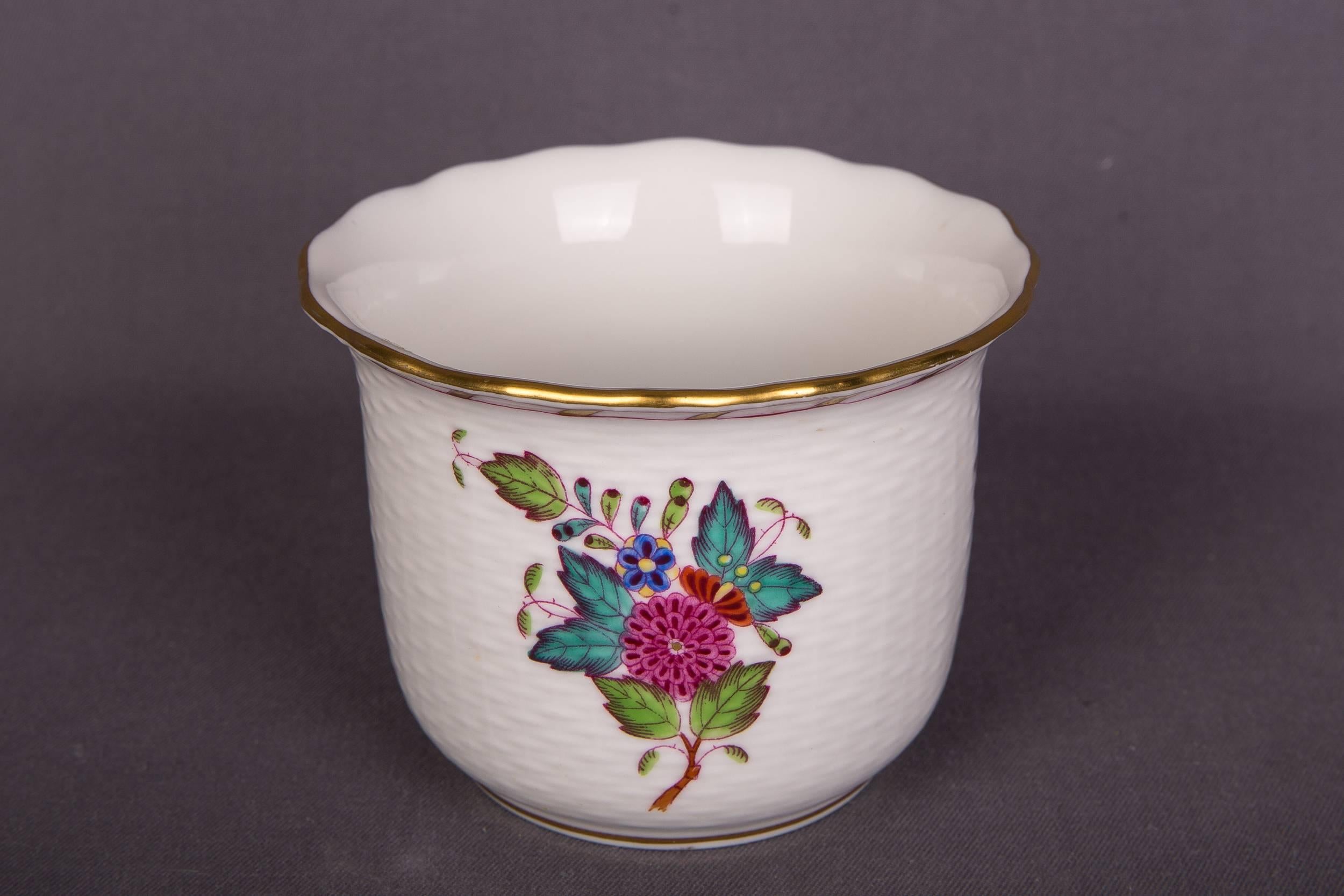 Other Beautiful Rare Herend Coffee Service Porcelain with Lots of Flowers and Gold