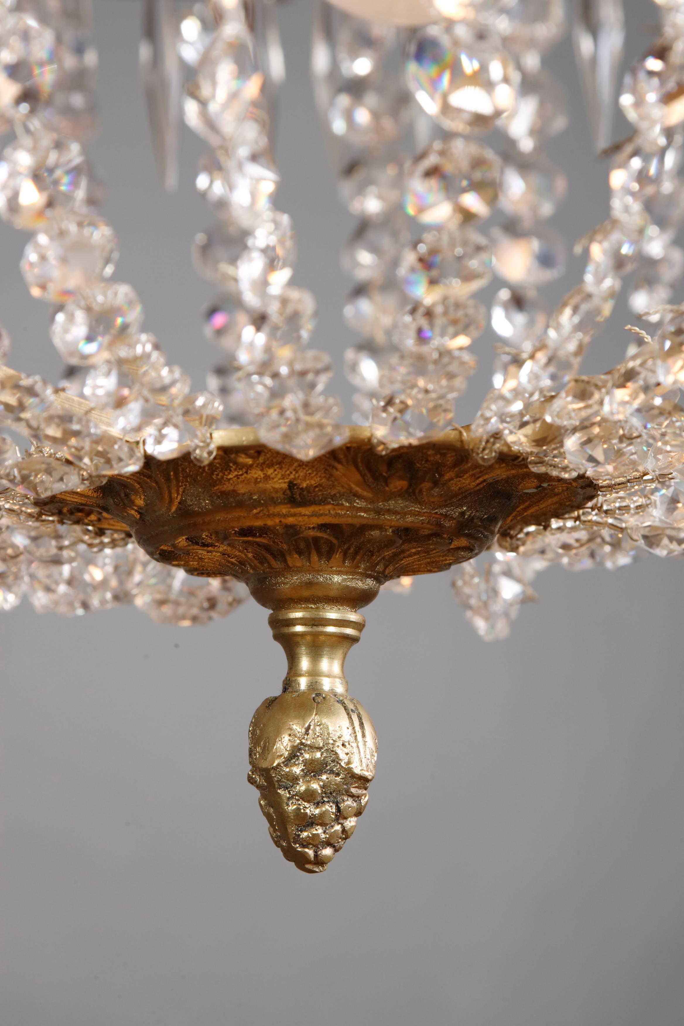 Neoclassical Antique Swedish Chandelier in Classicism Style