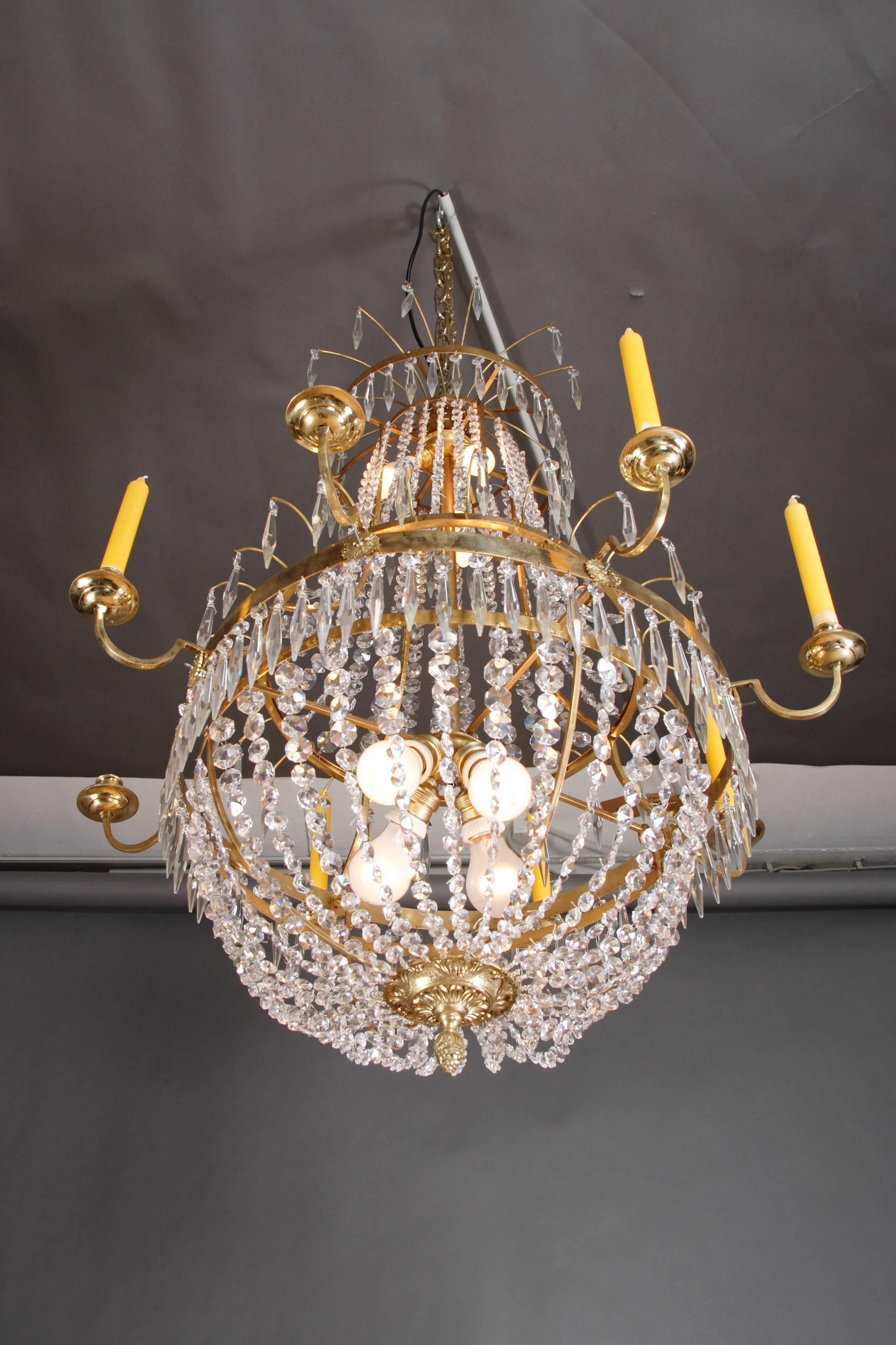 Antique Swedish Chandelier in Classicism Style 1