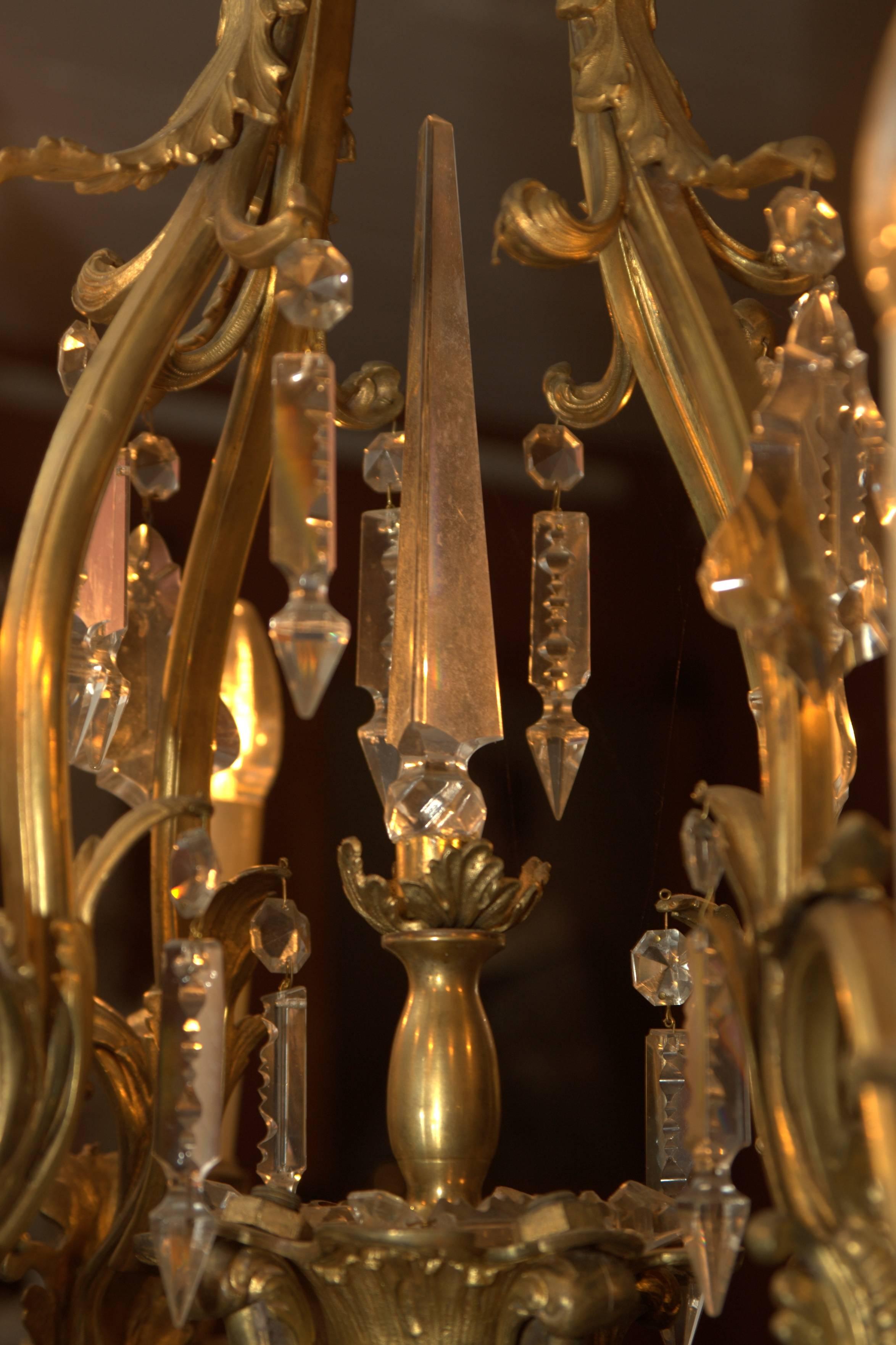 Brass Barock Style  Chandelier, circa 1890