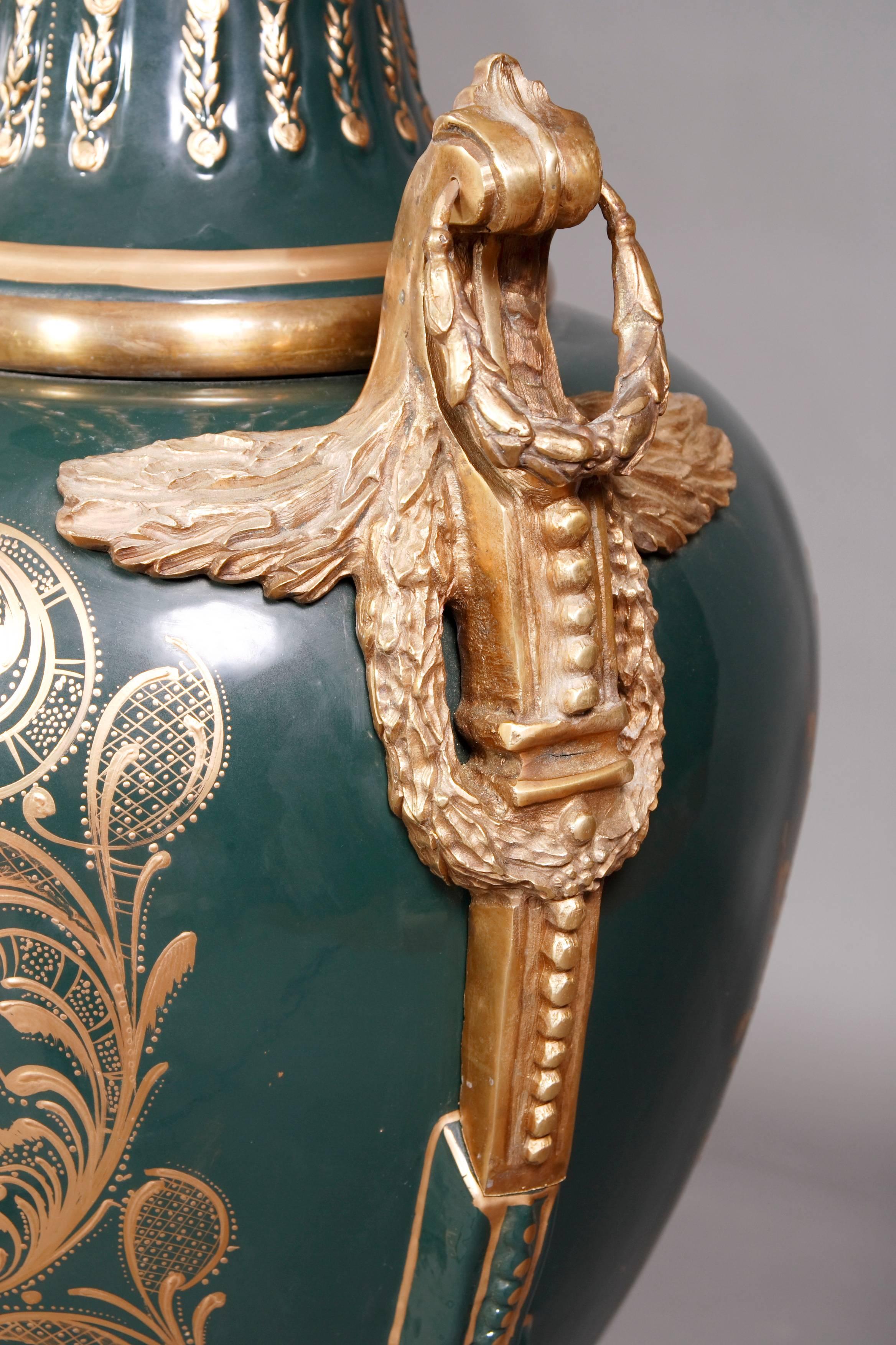 French 2 Majesatical Sevre Vase in antique 18th Century Style, Paris For Sale