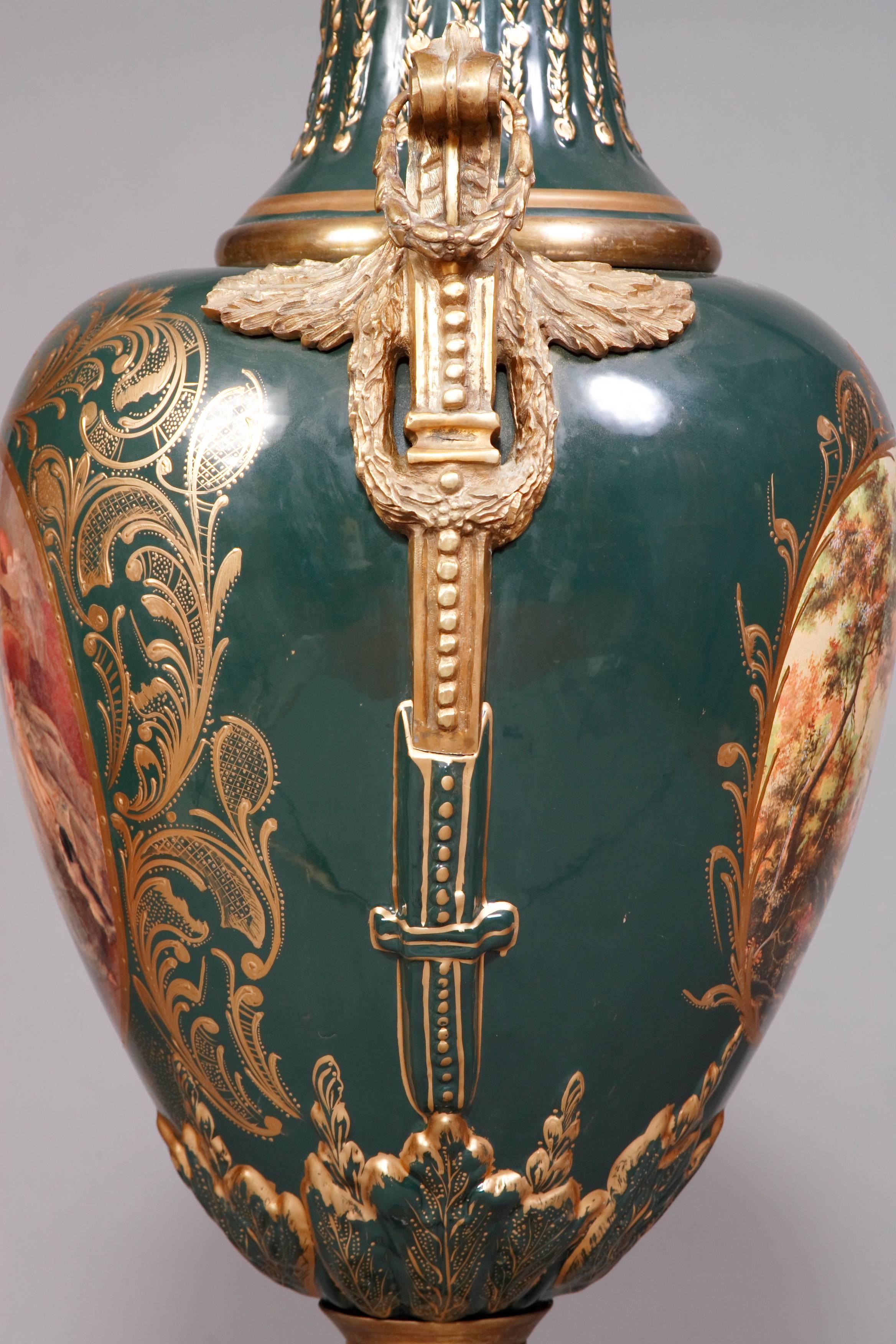 Bronzed 2 Majesatical Sevre Vase in antique 18th Century Style, Paris For Sale