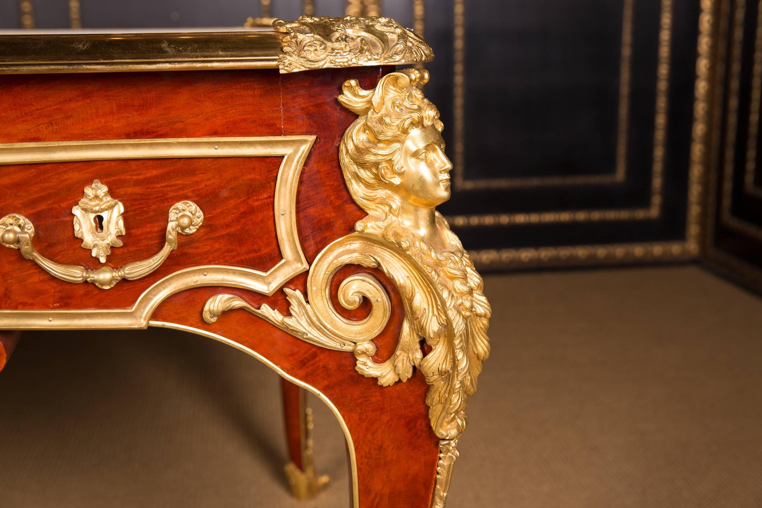 Majestic French Bureau Plat Desk According to Andre C. Boulle In Good Condition In Berlin, DE