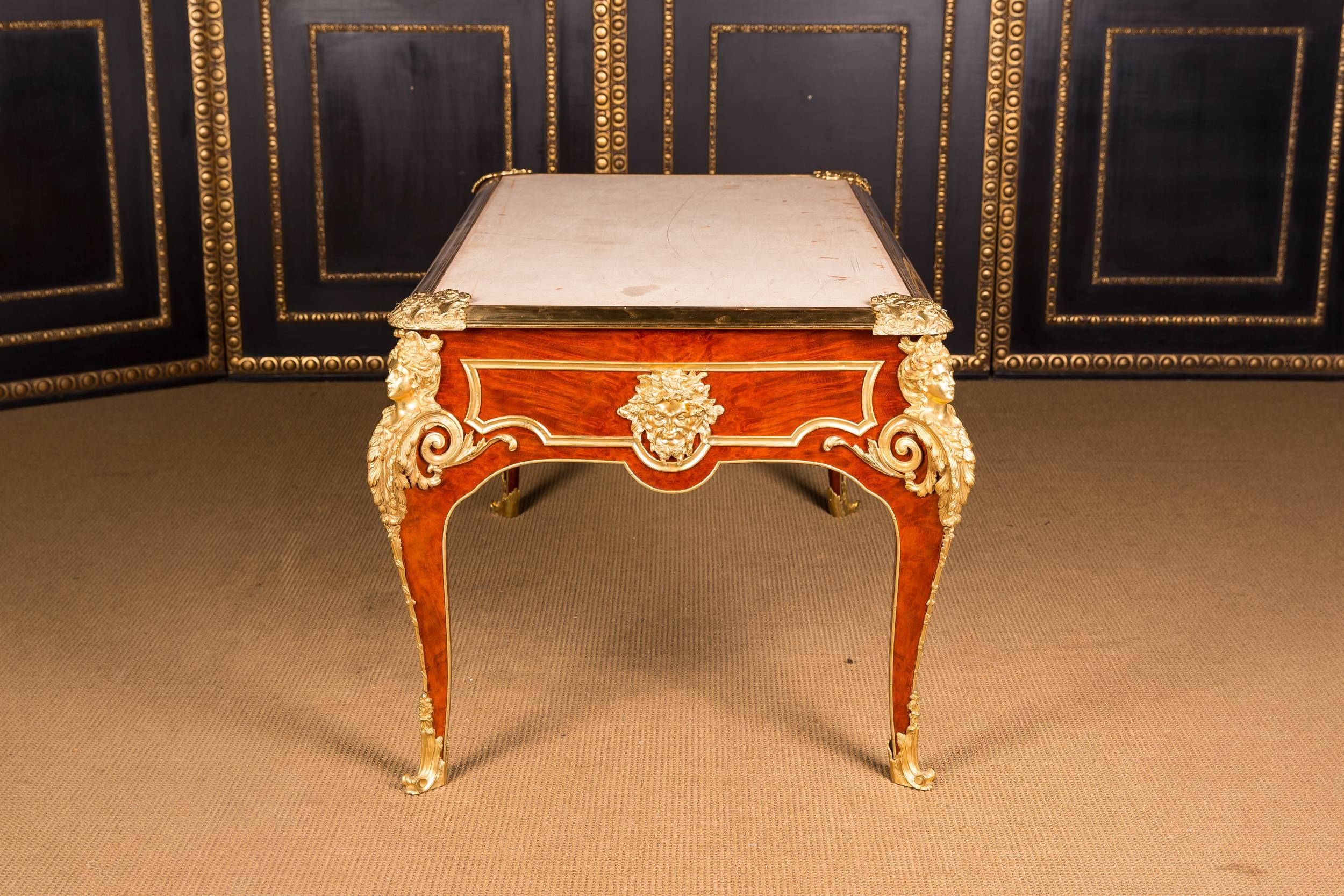 Majestic French Bureau Plat Desk According to Andre C. Boulle 1