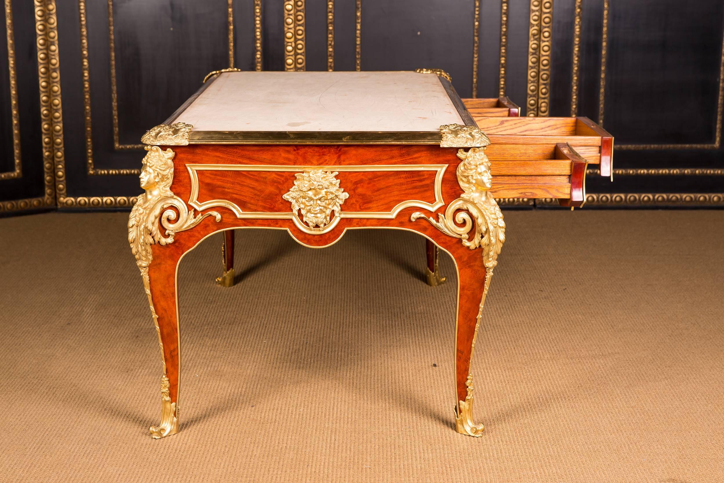 Majestic French Bureau Plat Desk According to Andre C. Boulle 3