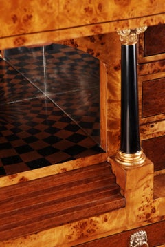 Lyre Secretaire in Vienna Biedermeier Style