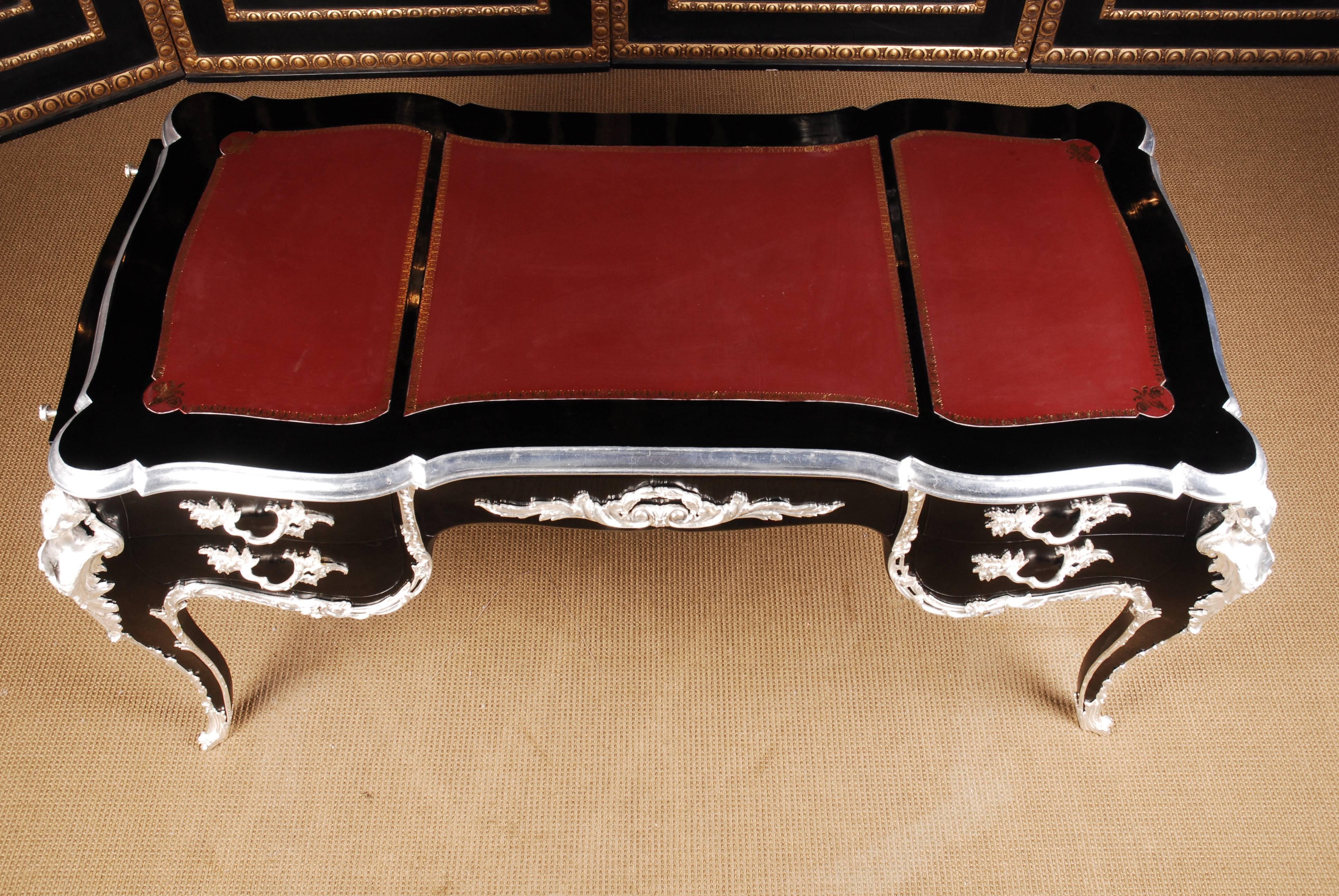 Bureau Plat Writing Desk in Louis XV Style after François Linke 2