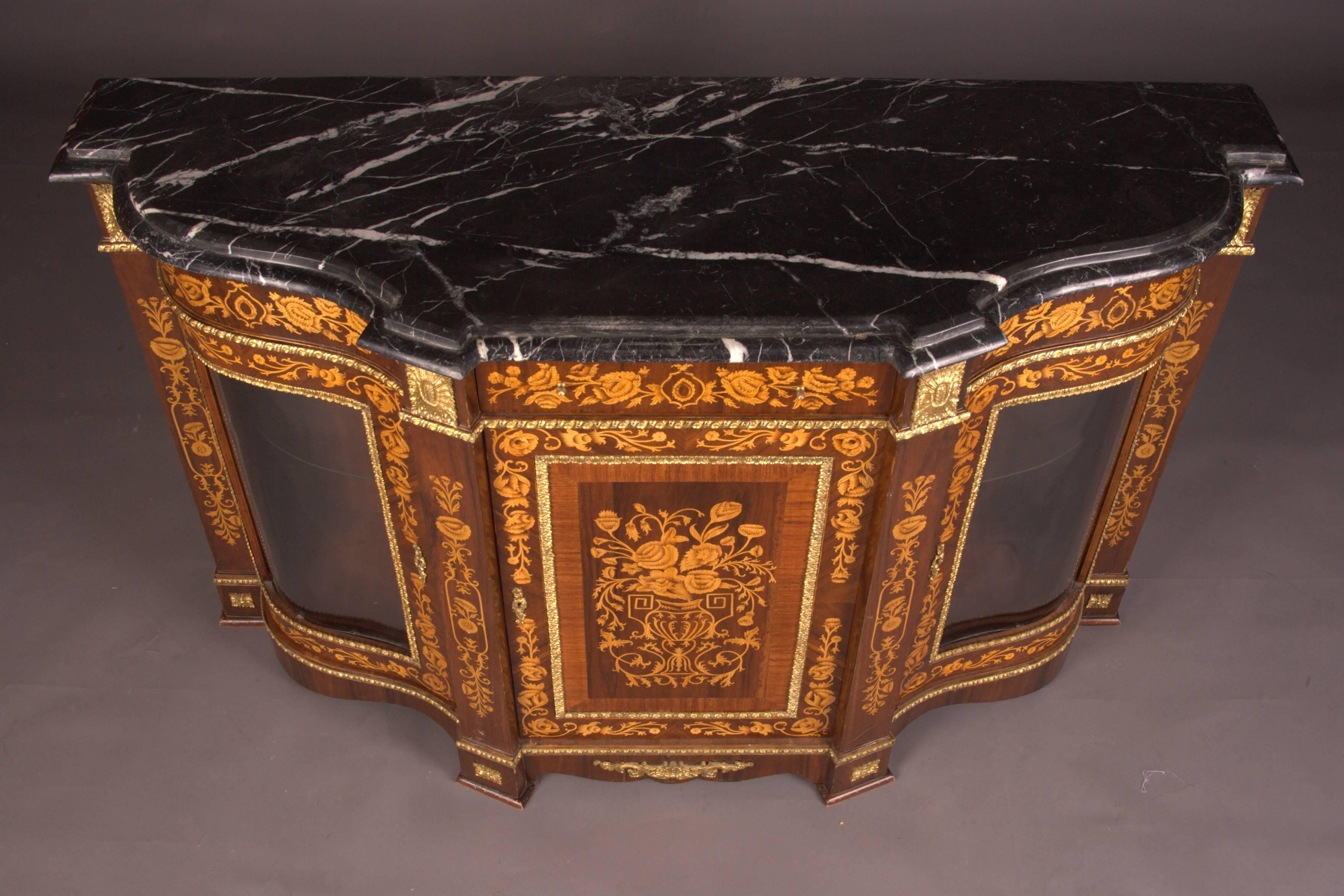 Rosewood Elegant French Dresser Commode in Louis XVI Style