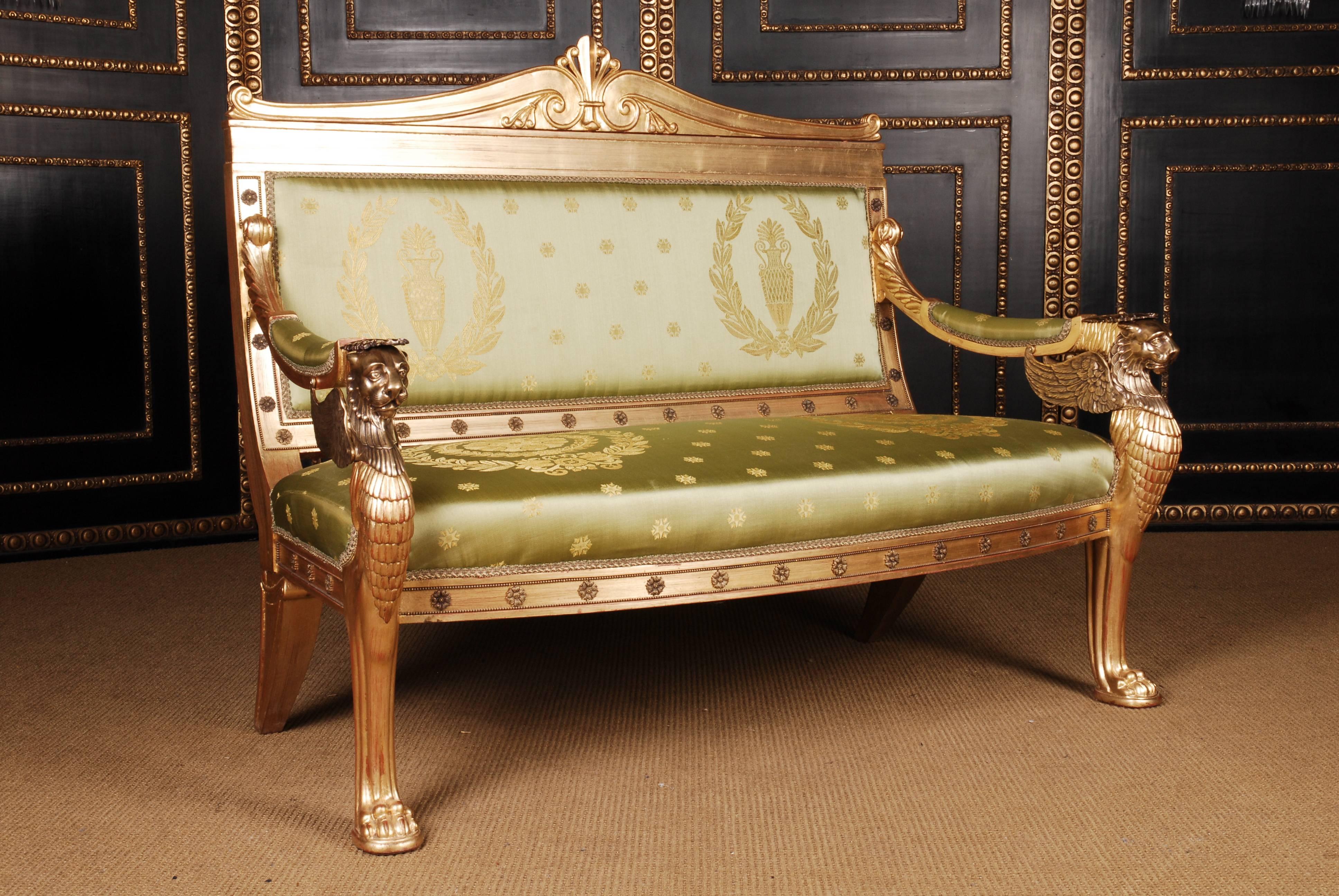 Imperial Stylish Lion Salon Couch in Empire Style (Handgeschnitzt)