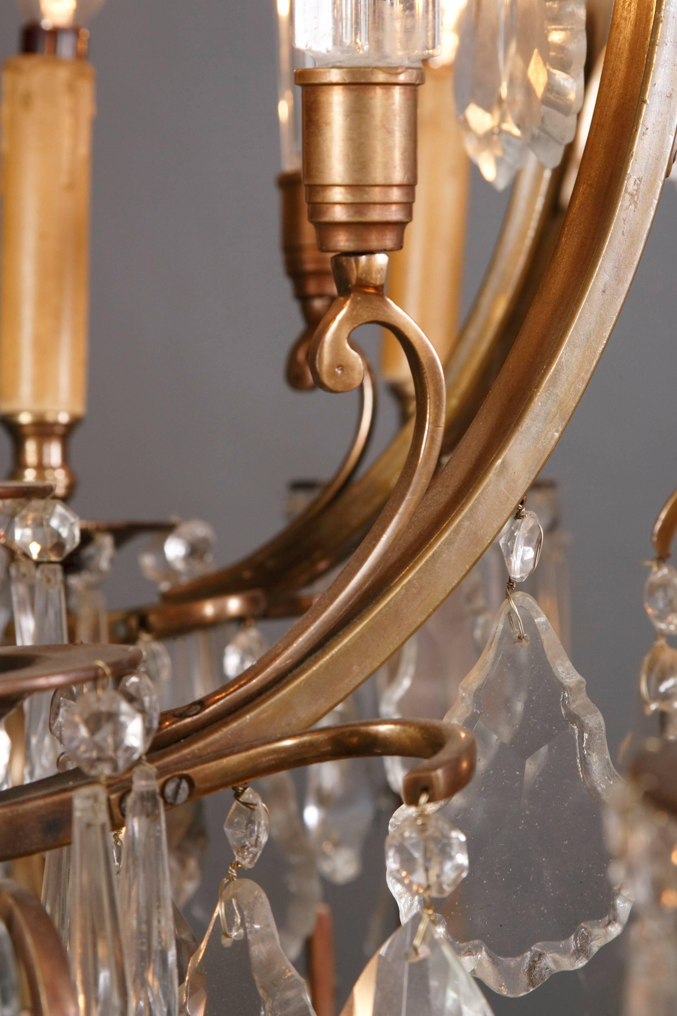 Brass Large French Chandelier