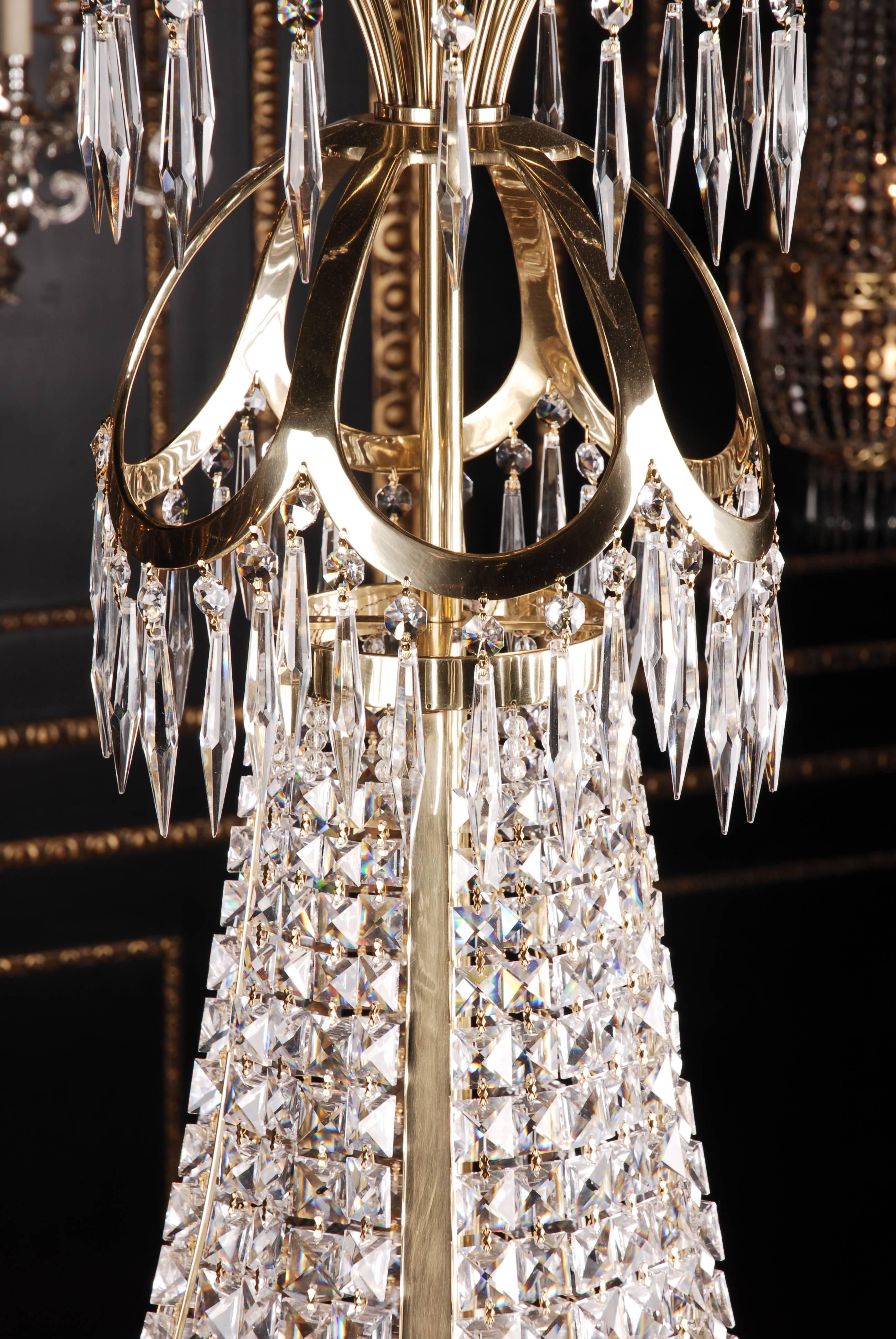 Gilt Swedish Empire Ceiling Chandelier in Classicist Style