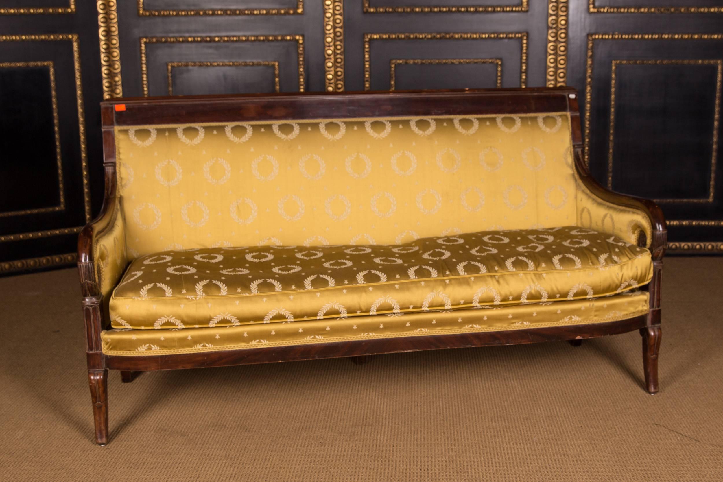 19th Century Original French Empire Sofa and Armchair Set Made from Mahogany (Französisch)