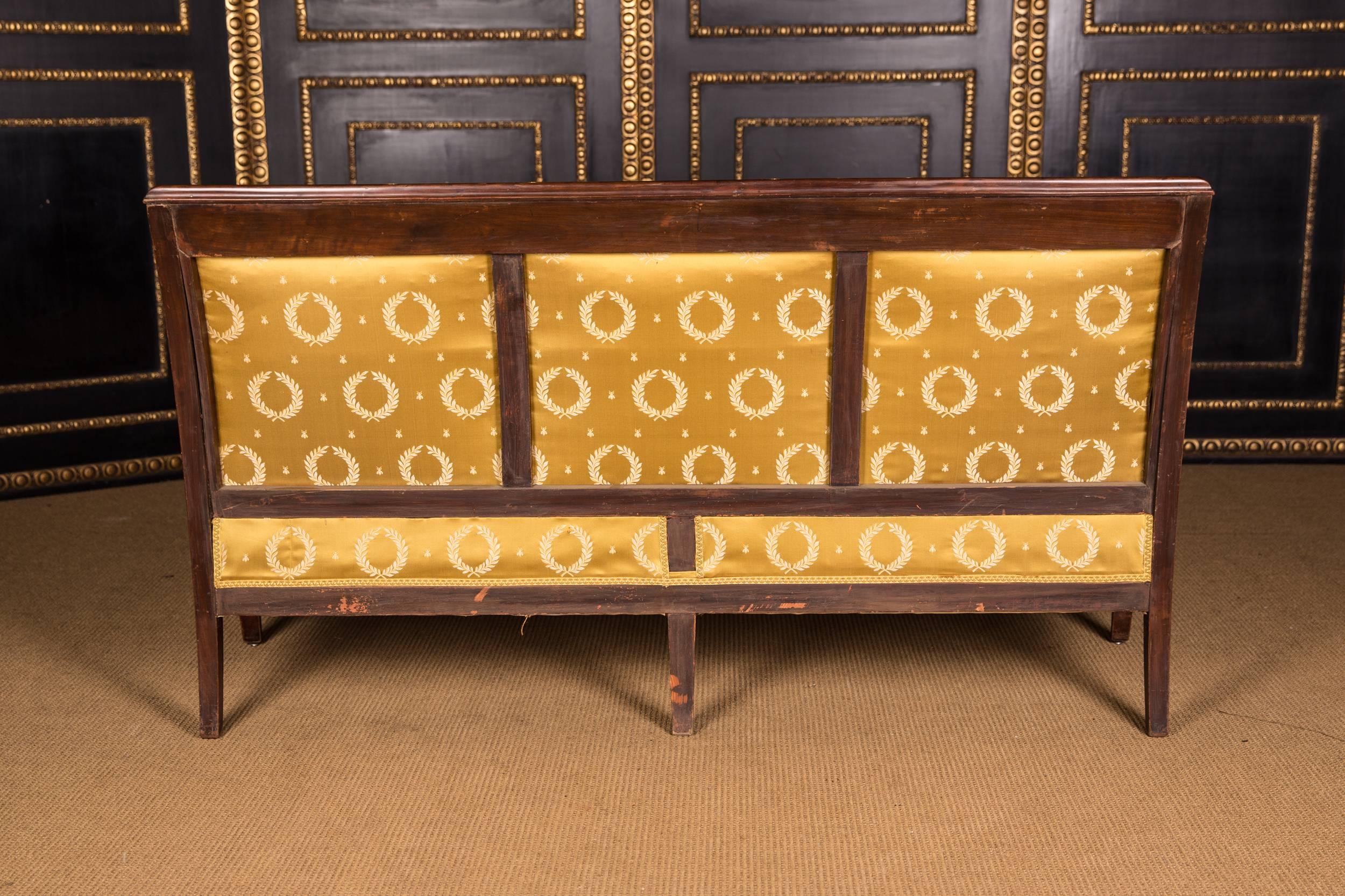19th Century Original French Empire Sofa and Armchair Set Made from Mahogany (19. Jahrhundert)
