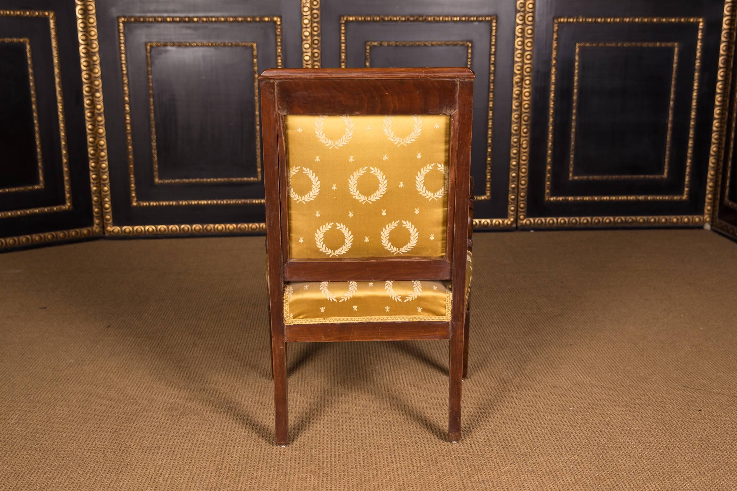 19th Century Original French Empire Sofa and Armchair Set Made from Mahogany 3