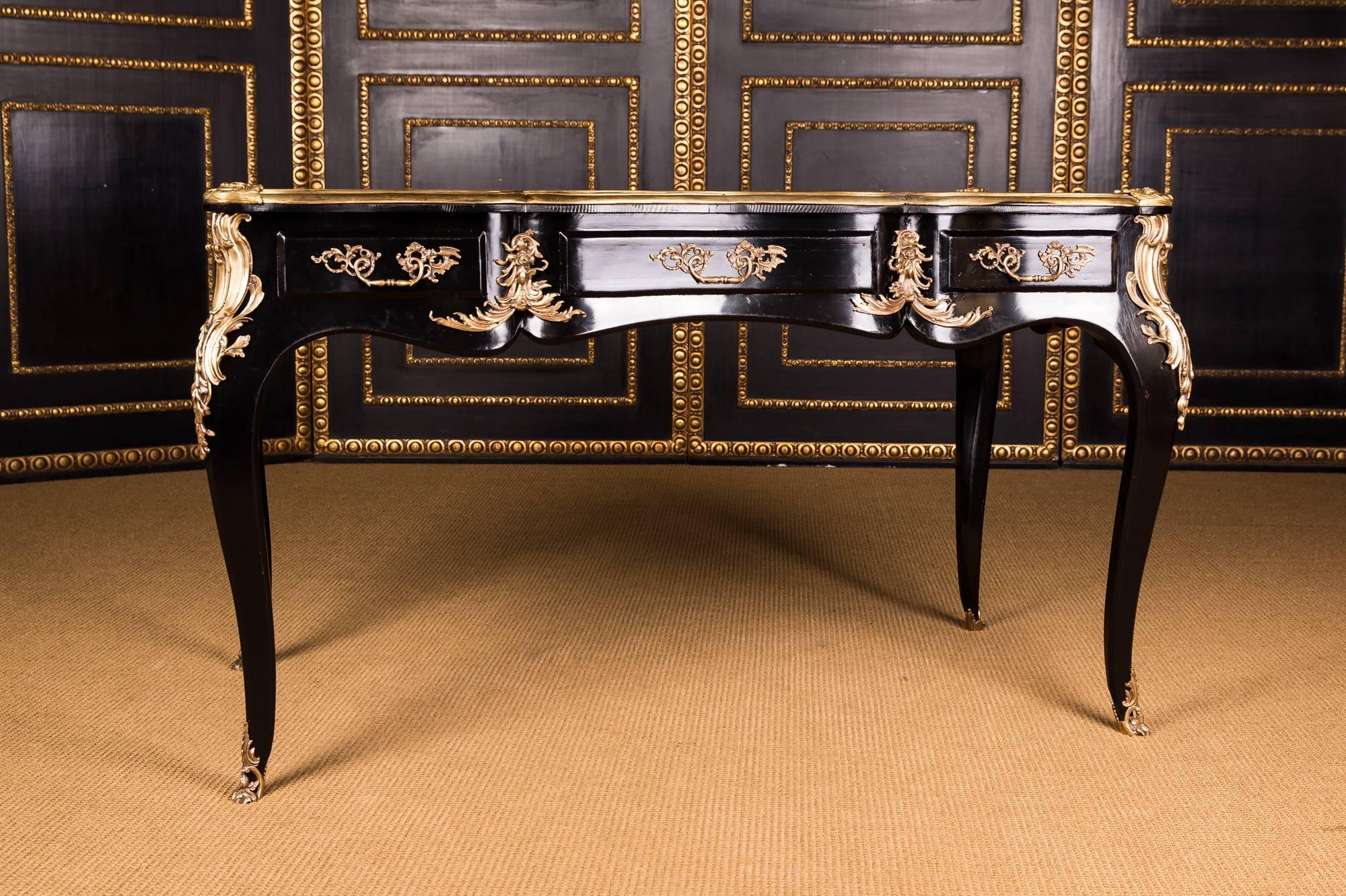 Polished 20th Century, Imperial French Desk Bureau Plat Louis XV Style