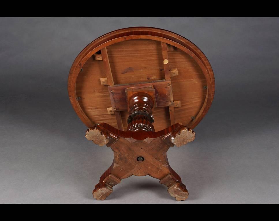 19th Century, Round Mahagony Table in the Late Biedermeier Style  2