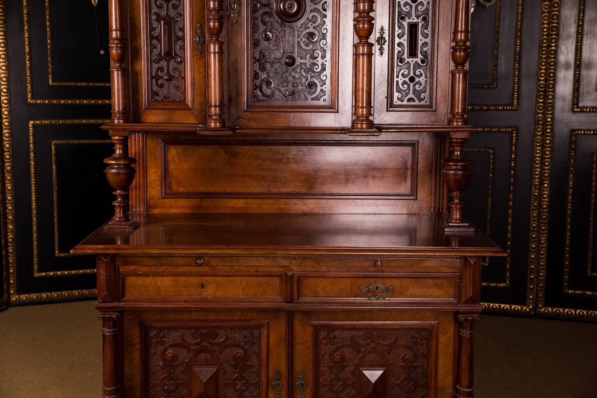 Victorian 19th Century, Antique Gründerzeit Buffet  Walnut on Softwood