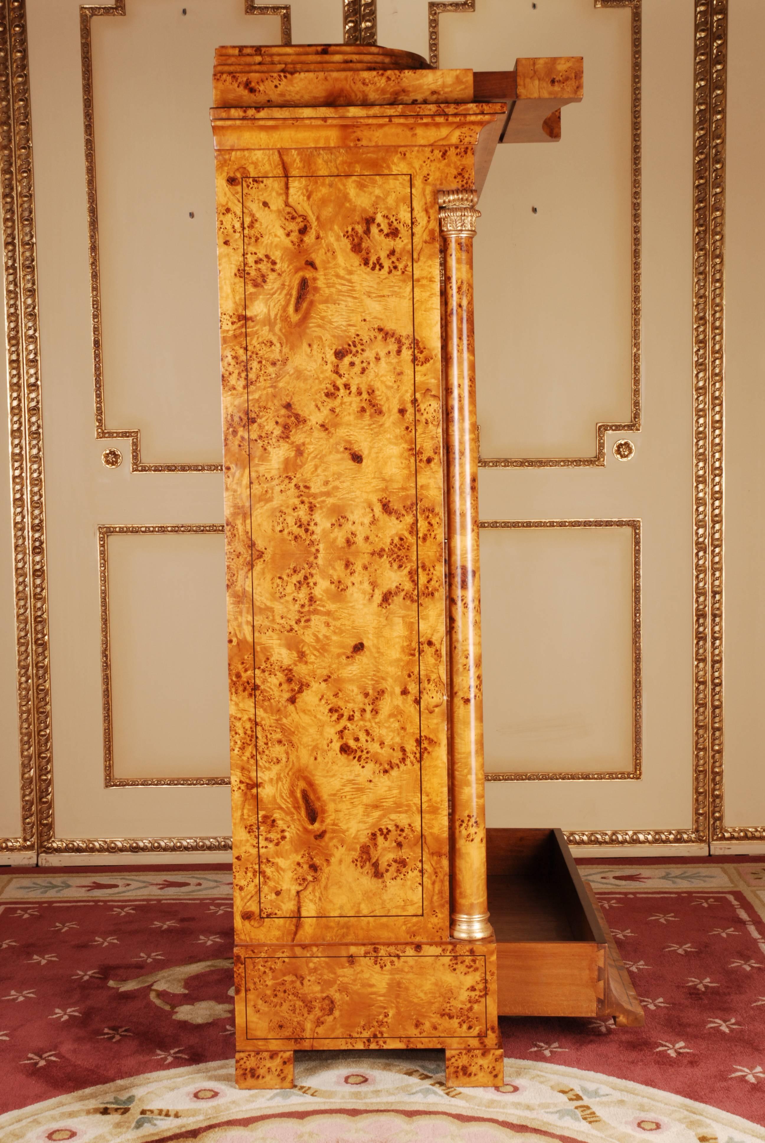 20th Century Large Display Cabinet in Biedermeier Style Beechwood Root Veneer 4