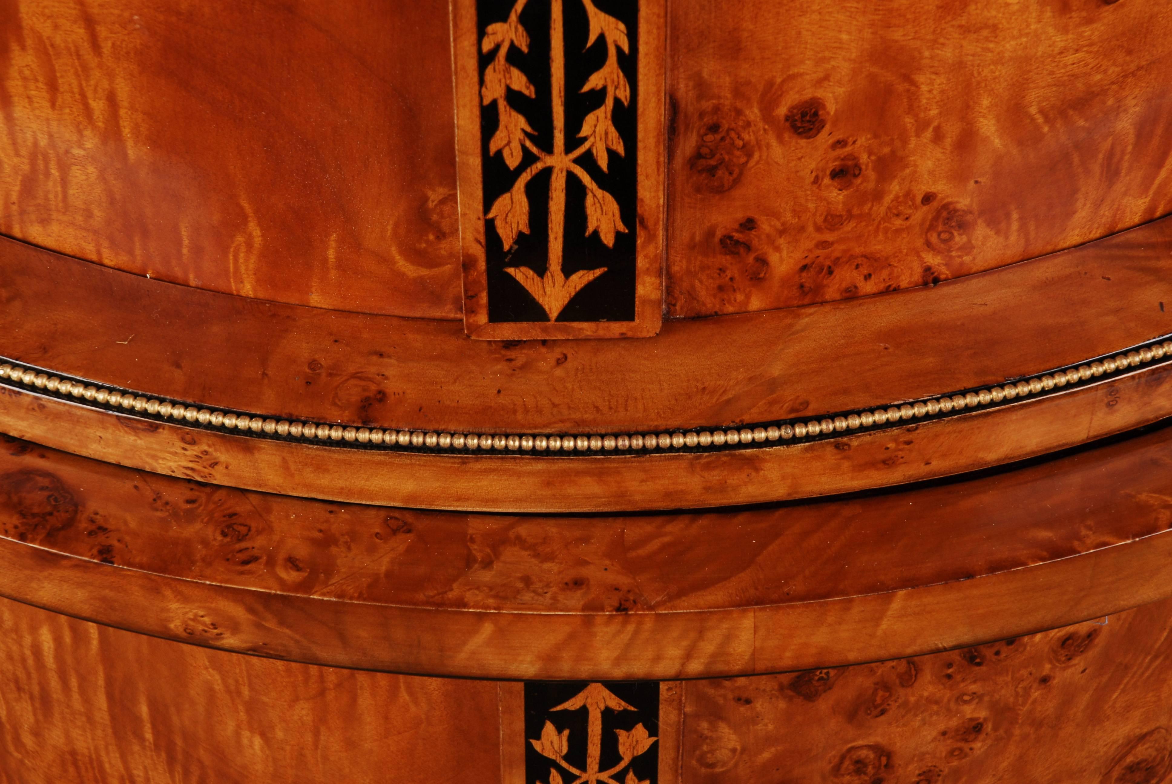 20th Century Cylindrical Secretaire in Viennese Biedermeier Style Maple Veneer In Good Condition In Berlin, DE