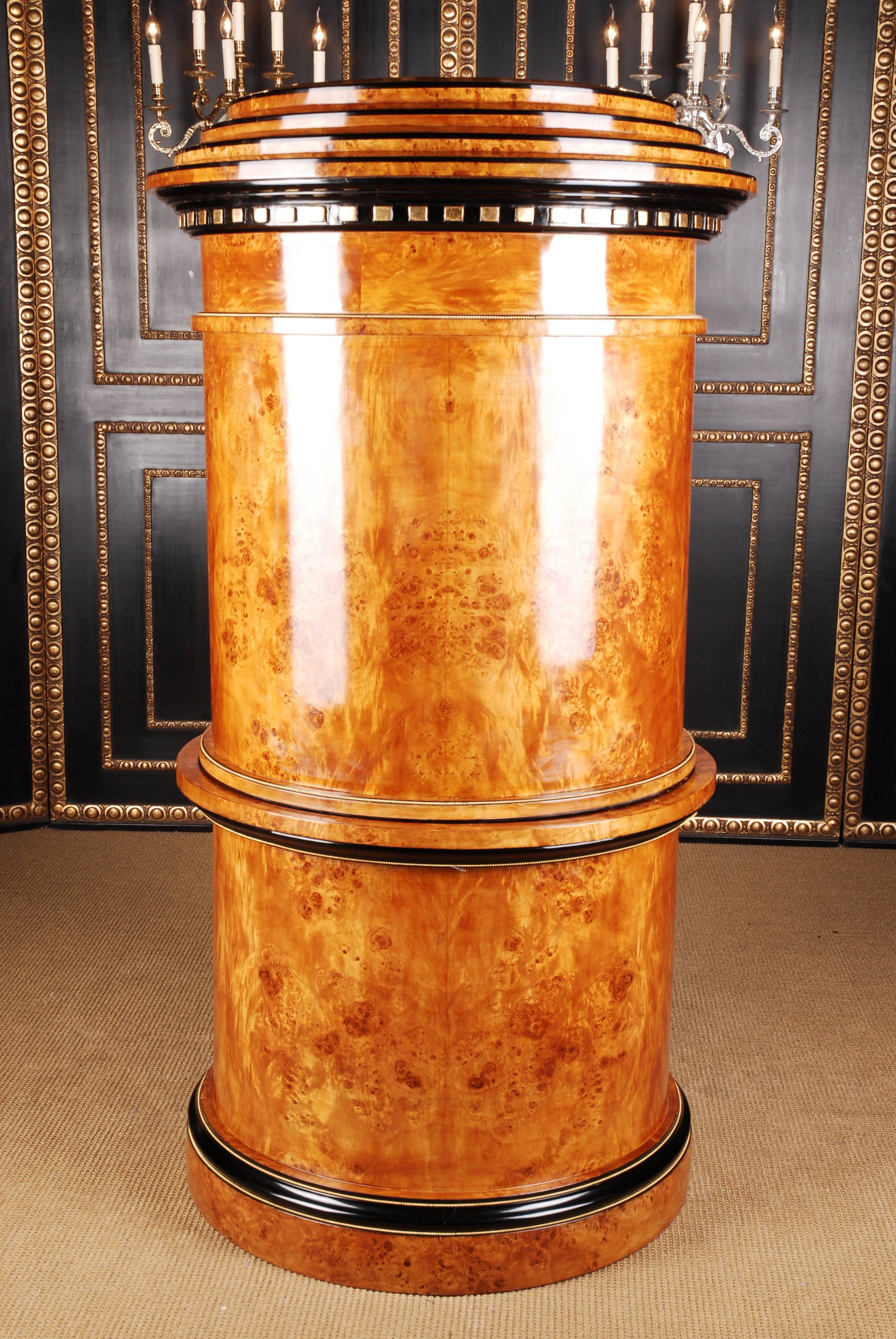 20th Century Cylindrical Secretaire in Viennese Biedermeier Style Maple Veneer 5