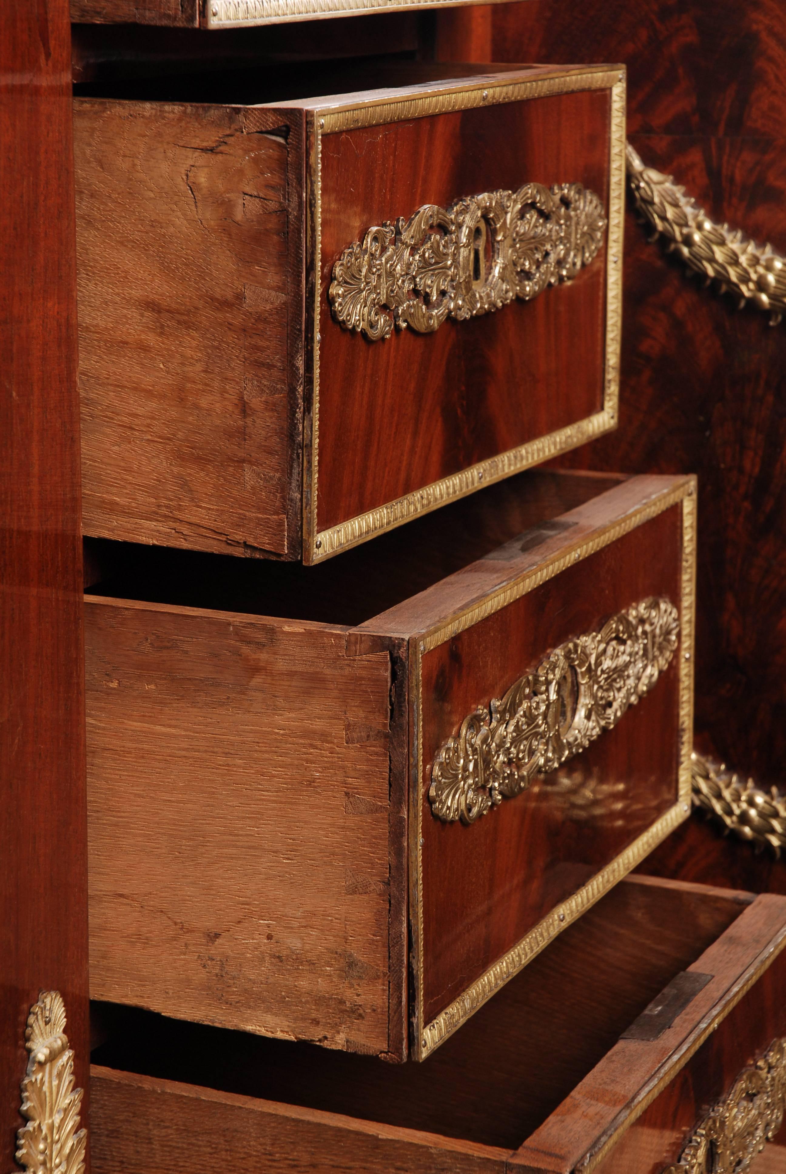 19th Century French Empire Library Cabinet, Cuba Mahogany (Mahagoni)