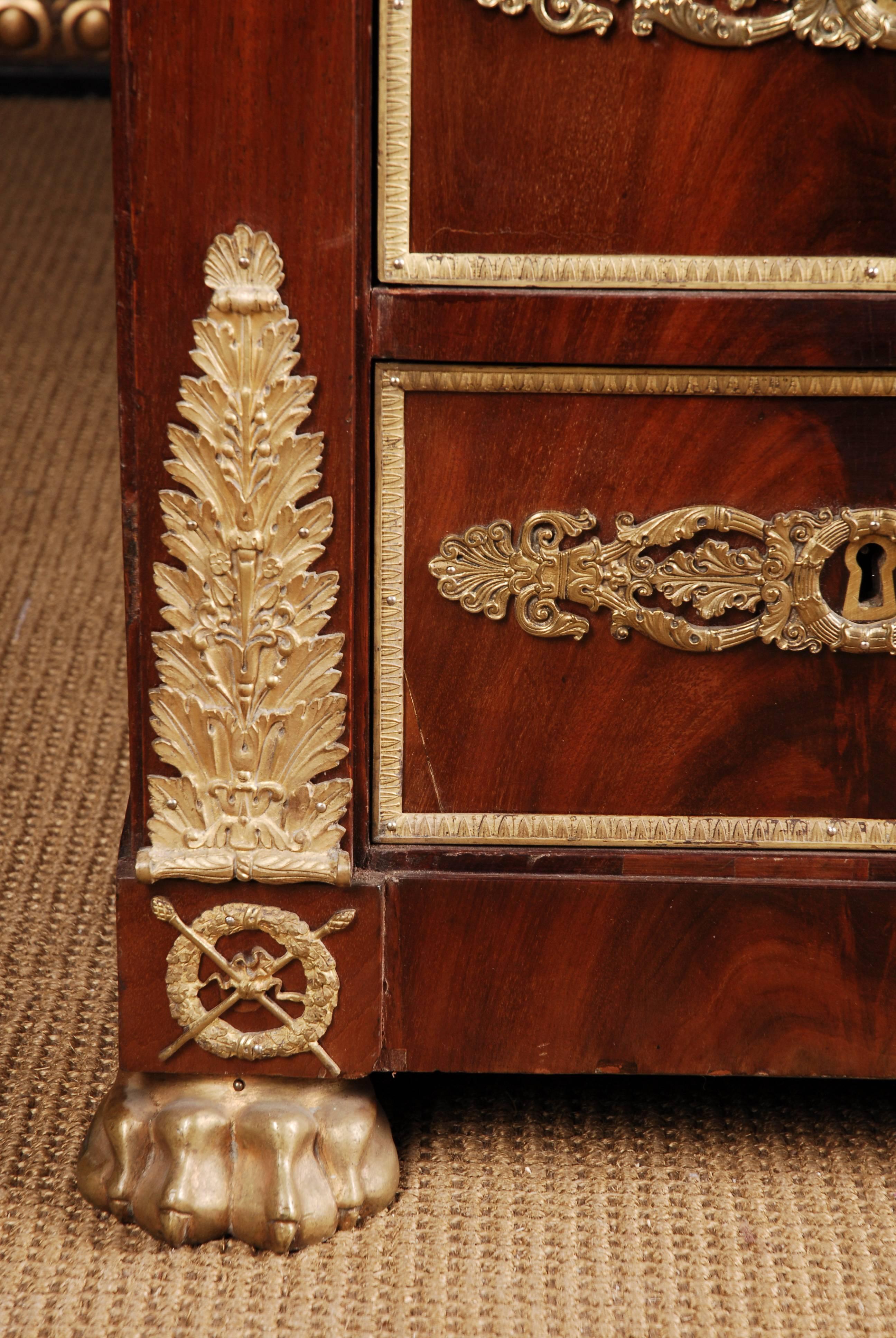 19th Century French Empire Library Cabinet, Cuba Mahogany 1