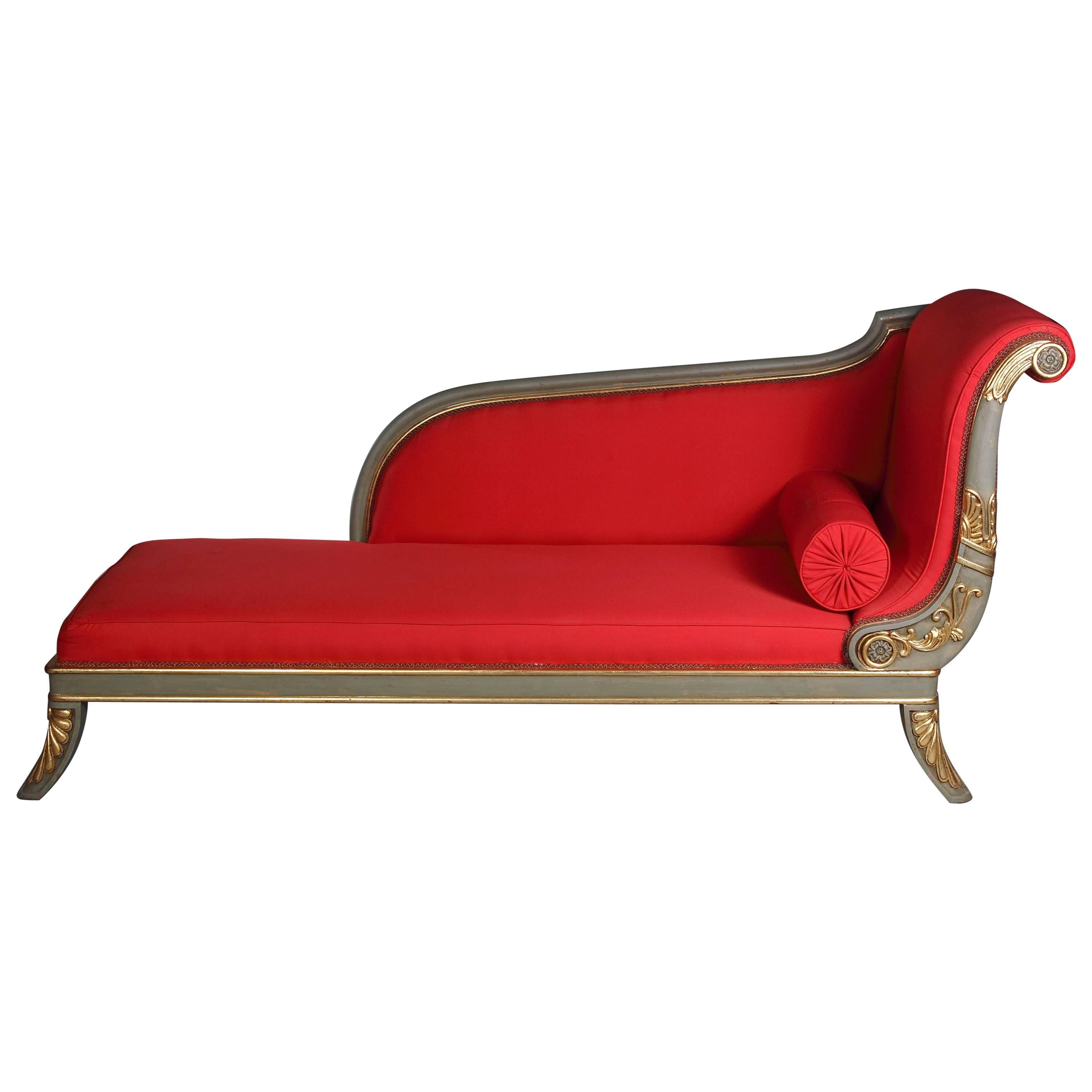 20th Century French Chaise Longue in the Empire Style For Sale at
