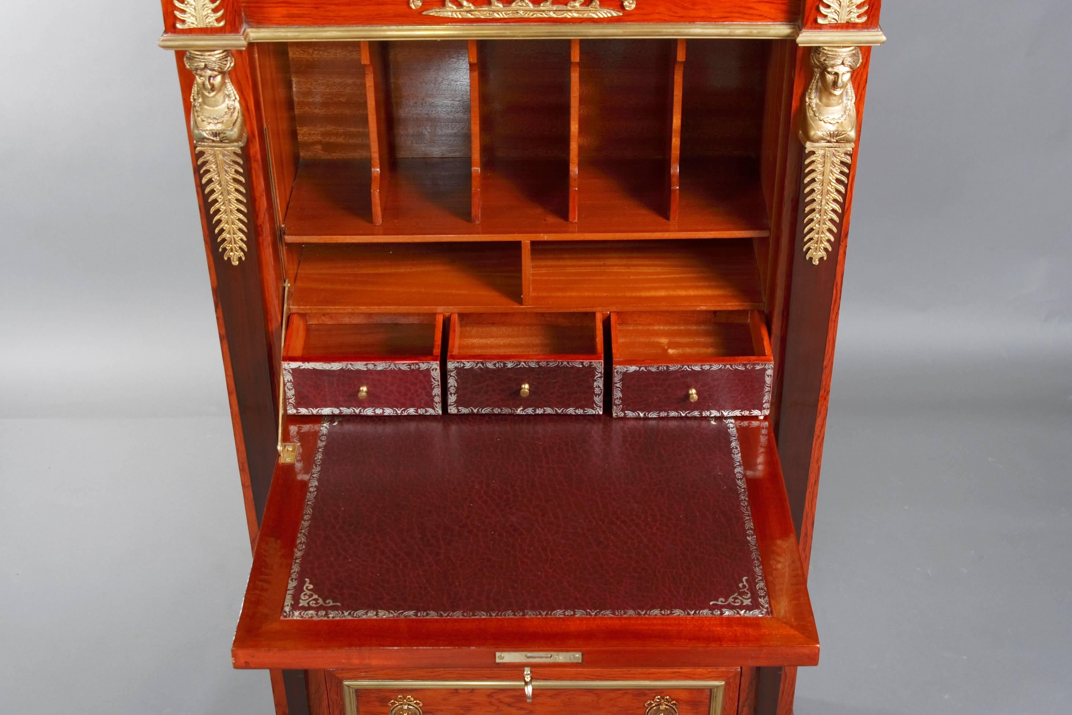 20th Century Library Secretaire in the Empire Style Mahogany Veneer 1