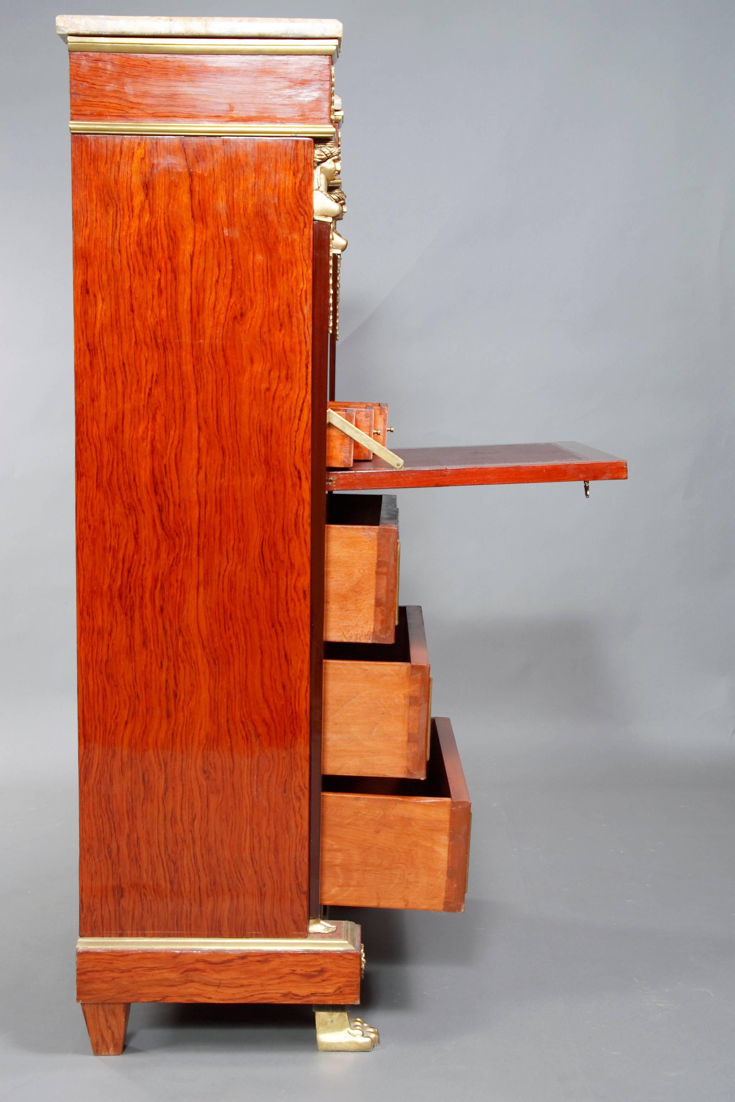 20th Century Library Secretaire in the Empire Style Mahogany Veneer 5