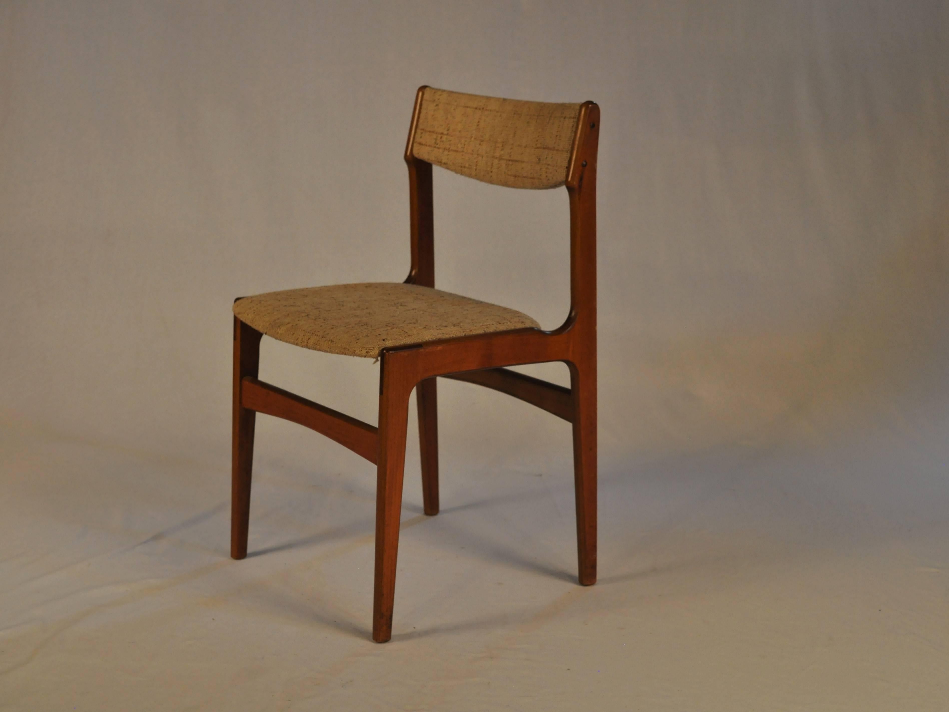 Scandinavian Modern 1960s Erik Buch Set of Six Dining Chairs in Teak - Inc. Reupholstery