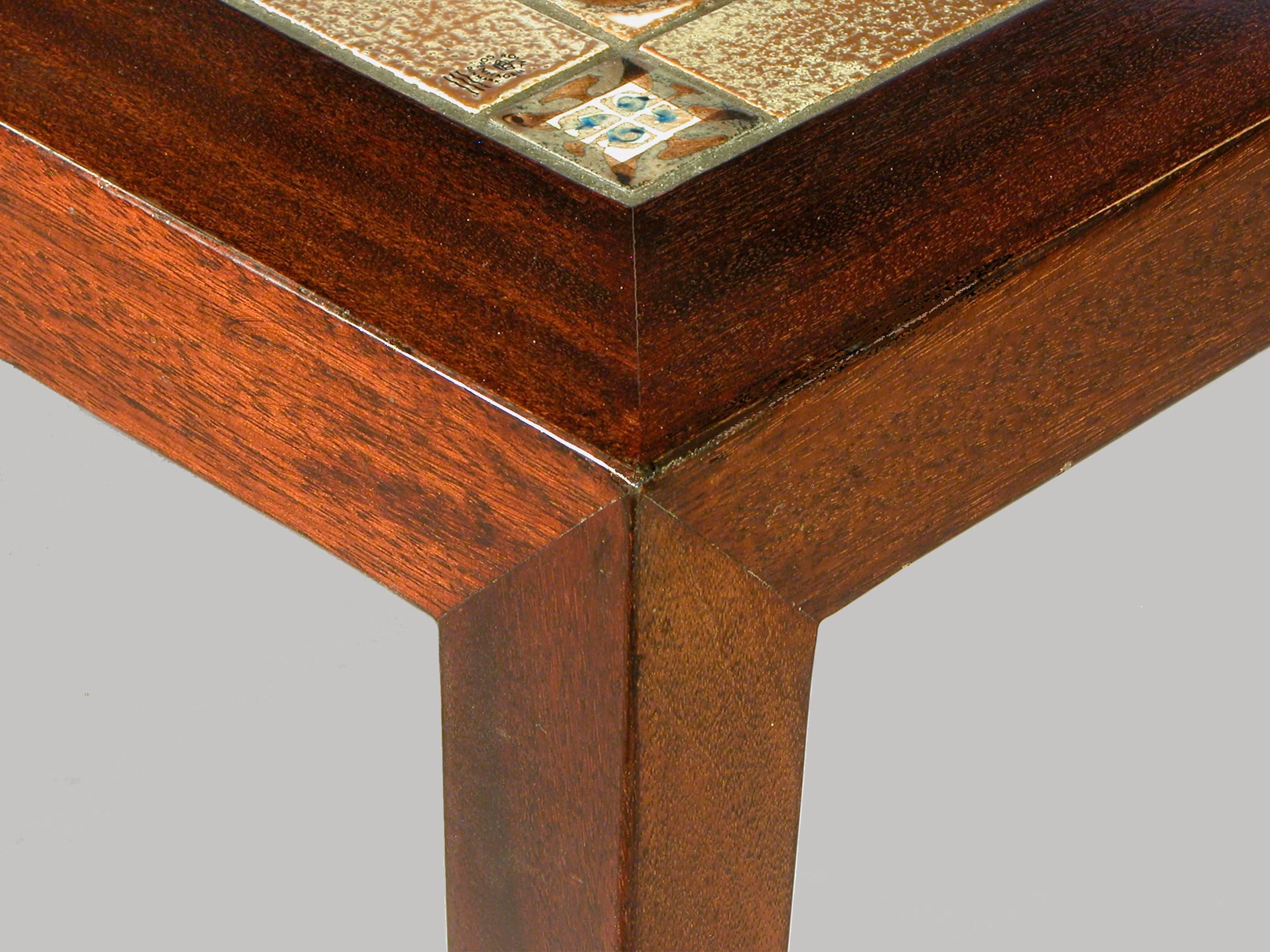 Danish 1970s Severin Hansen Rosewood Coffee Table with Royal Copenhagen Tiles