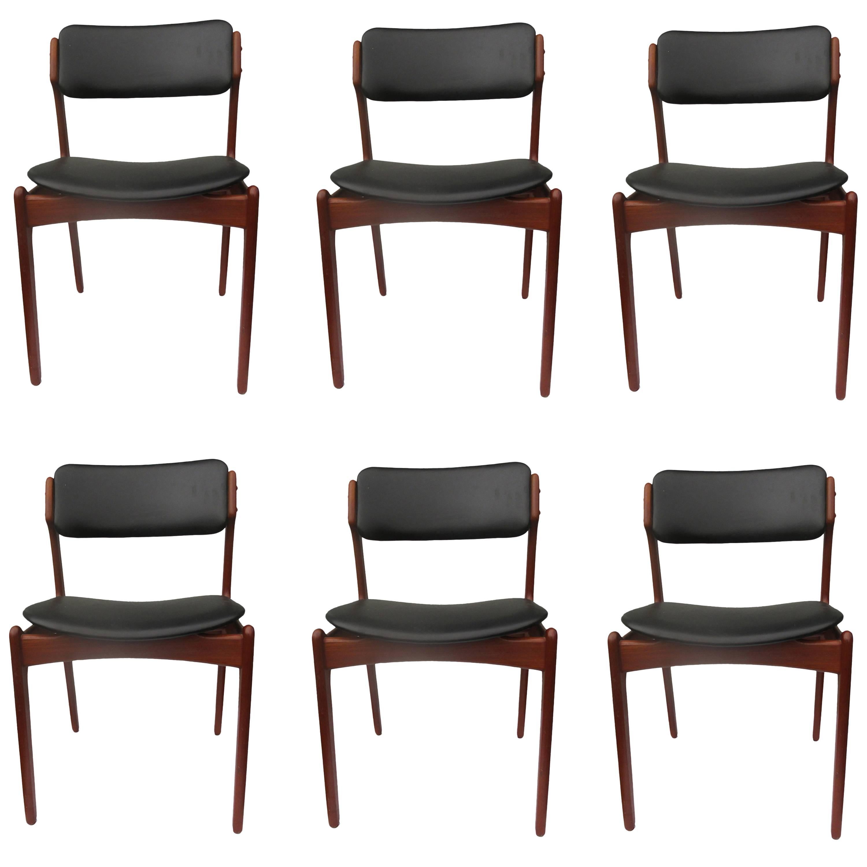 1960s Erik Buch Set of Six Teak Dining Chairs - Choice of Upholstery