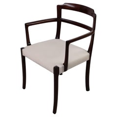 Vintage 1960's Fully Restored Danish Ole Wanscher Mahogany Arm Chair Custom Upholstery