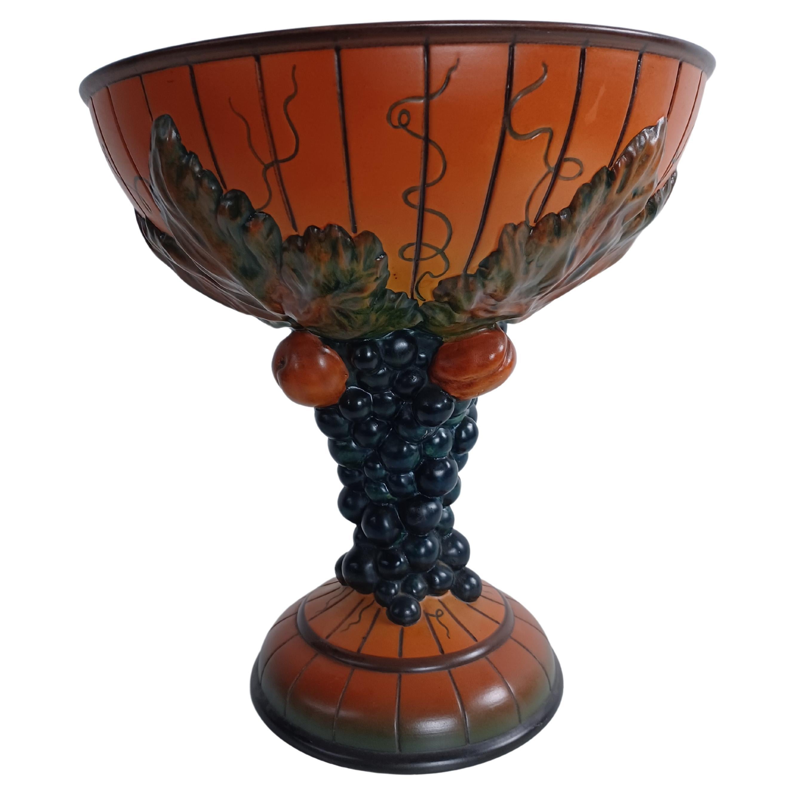 1920´s Art Nouveau Hand Crafted Grape Bowl by Erik Magnussen for P. Ipsens Enke