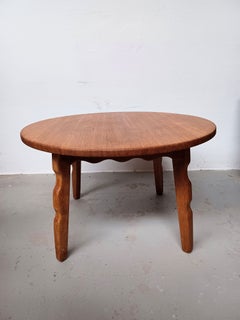 1960's Refinished Brutalist Oak Cofeetable Attributed to Henning Kjærnulf