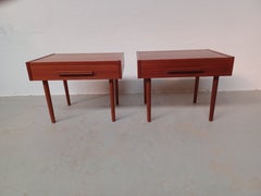 1970's set of Two Fully Restored Danish Teak Night Stands in Excellent Condition