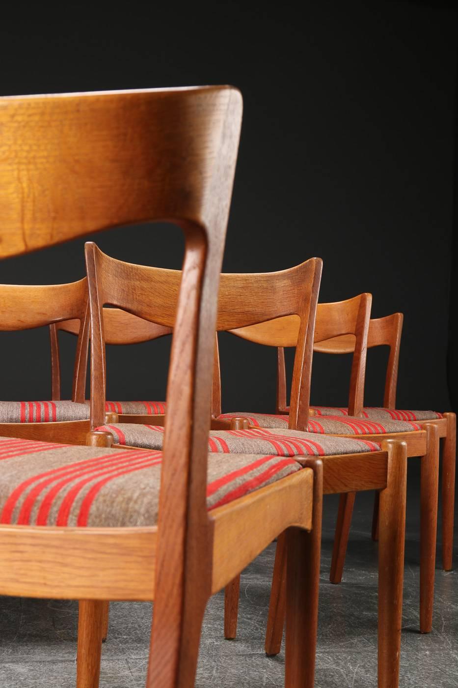 Woodwork 1950s Ib Kofoed Larsen Oak Dining Chairs for Slagelse Møbelværk