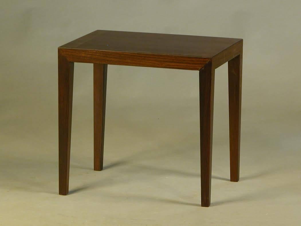 Danish 1960s Severin Hansen Set of Three Rosewood Nesting Tables for Haslev Møbler