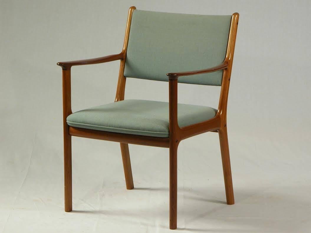 Scandinavian Modern 1960s Set of five Ole Wanscher PJ 412 Armchairs in Mahogany - Inc. Reupholstery For Sale