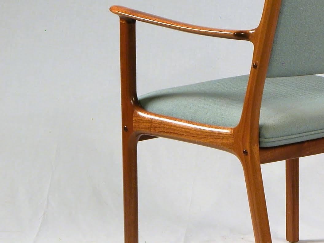 Fabric 1960s Set of five Ole Wanscher PJ 412 Armchairs in Mahogany - Inc. Reupholstery For Sale