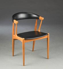 1960s Johannes Andersen Model BA 113 Dining Chairs - Teak and Black Leatherette