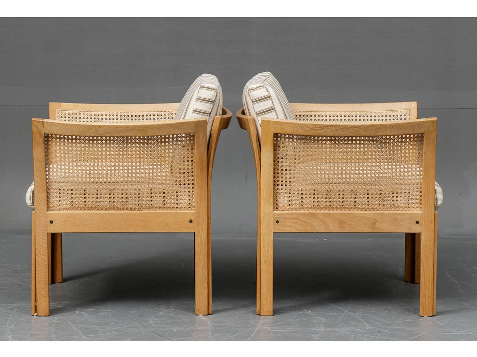 Woodwork 1960s Illum Vikkelsø Plexus Easy Chair in Oak and White Fabric CFC Silkeborg