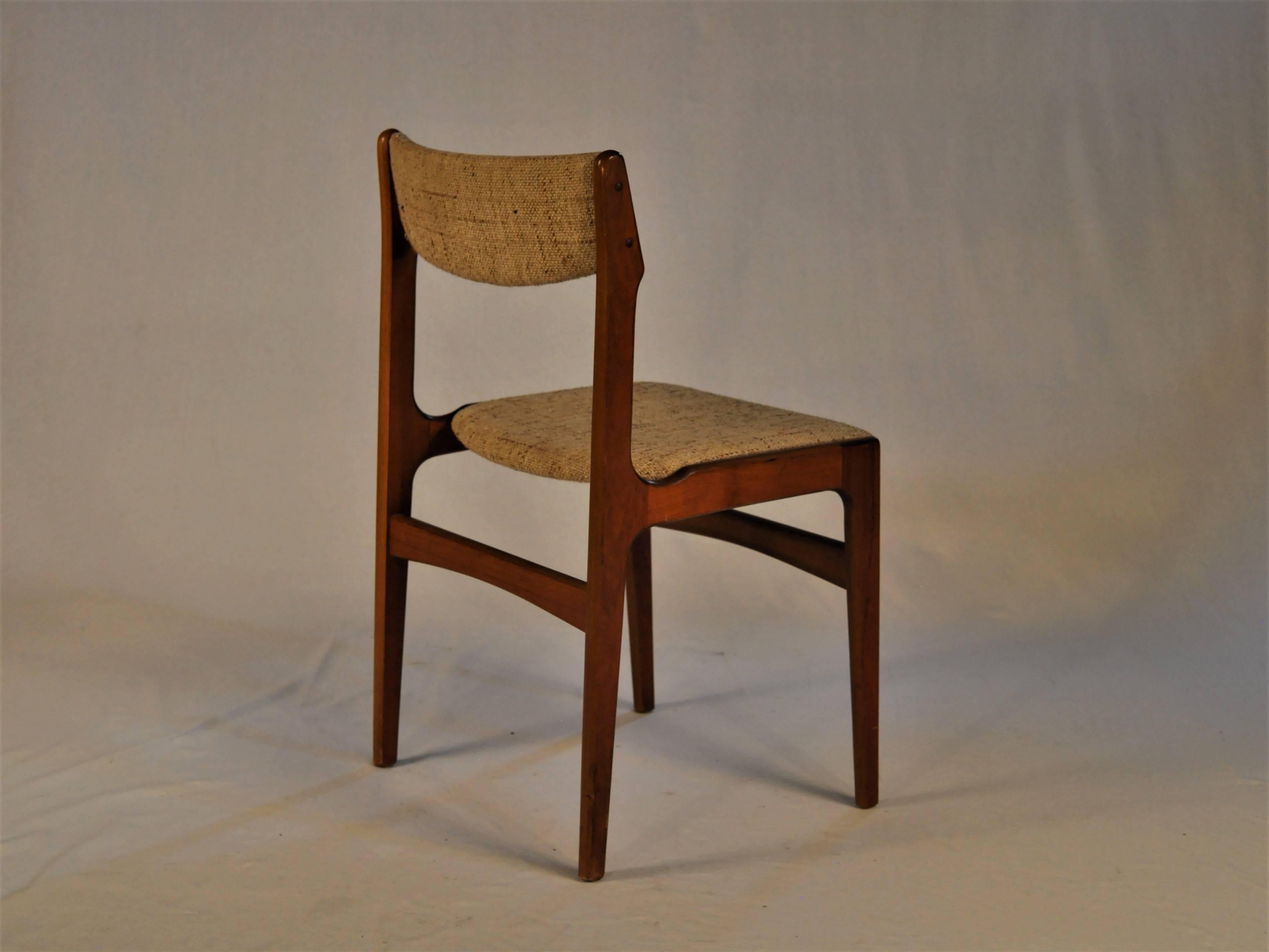 Woodwork 1960s Erik Buch Set of Six Dining Chairs in Teak - Inc. Reupholstery