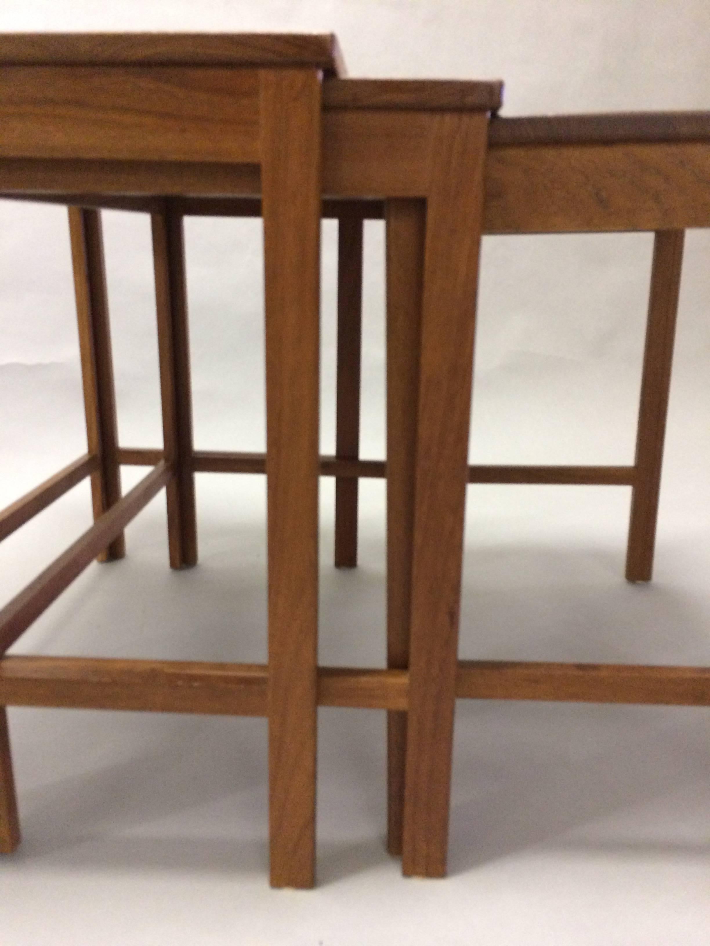 Mid-20th Century 1960s Peter Hvidt and Orla Mølgaard Set of Nesting Tables in Teak