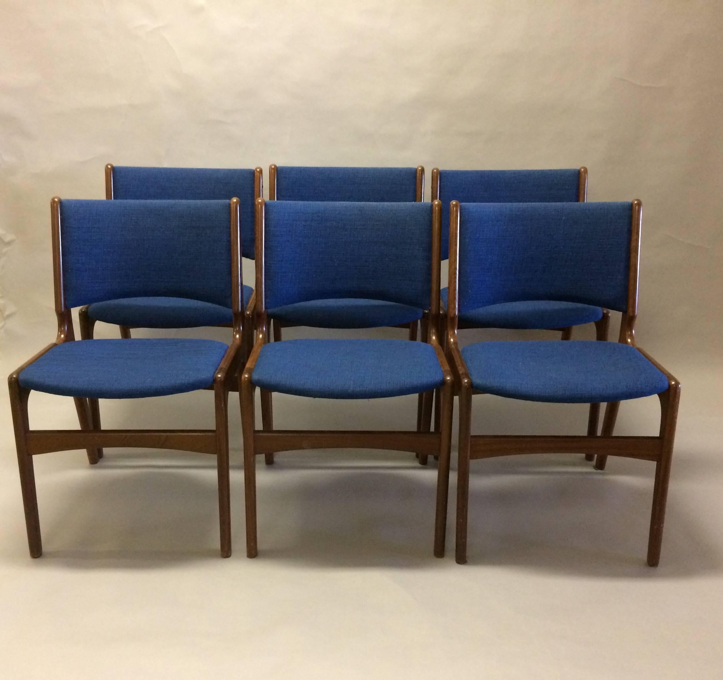 Scandinavian Modern 1950s Set of Twelve Erik Buch Dining Chairs in Solid Teak