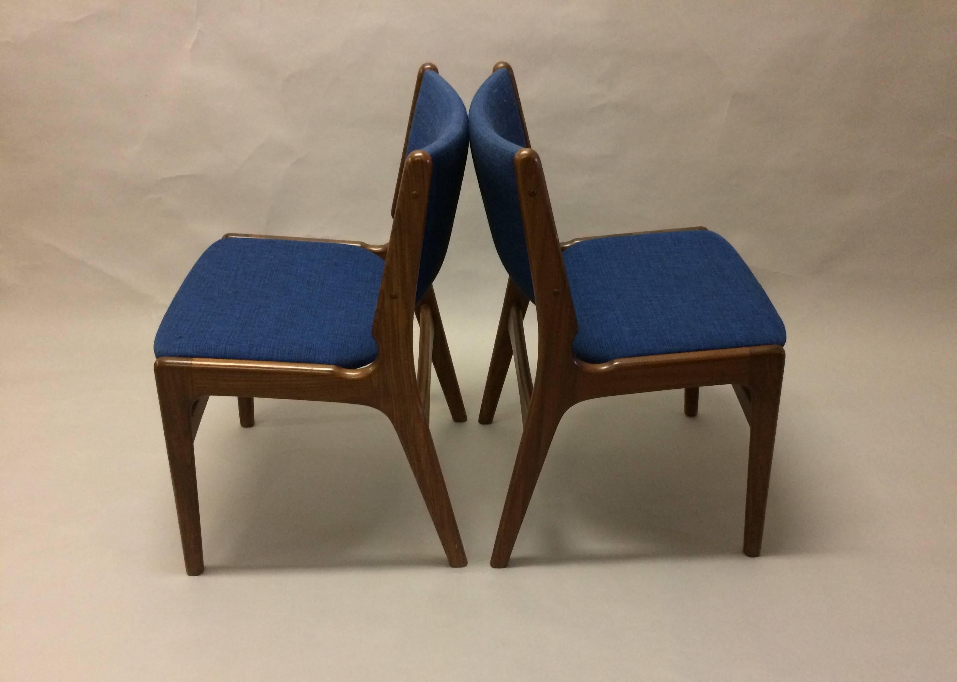 Danish 1950s Set of Twelve Erik Buch Dining Chairs in Solid Teak