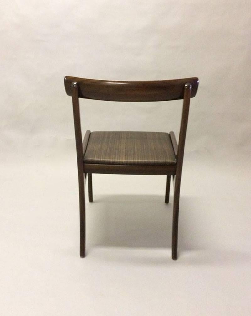 1960s Ole Wanscher Rungstedlund Chairs in Mahogany and Brown Horsehair Covers 1