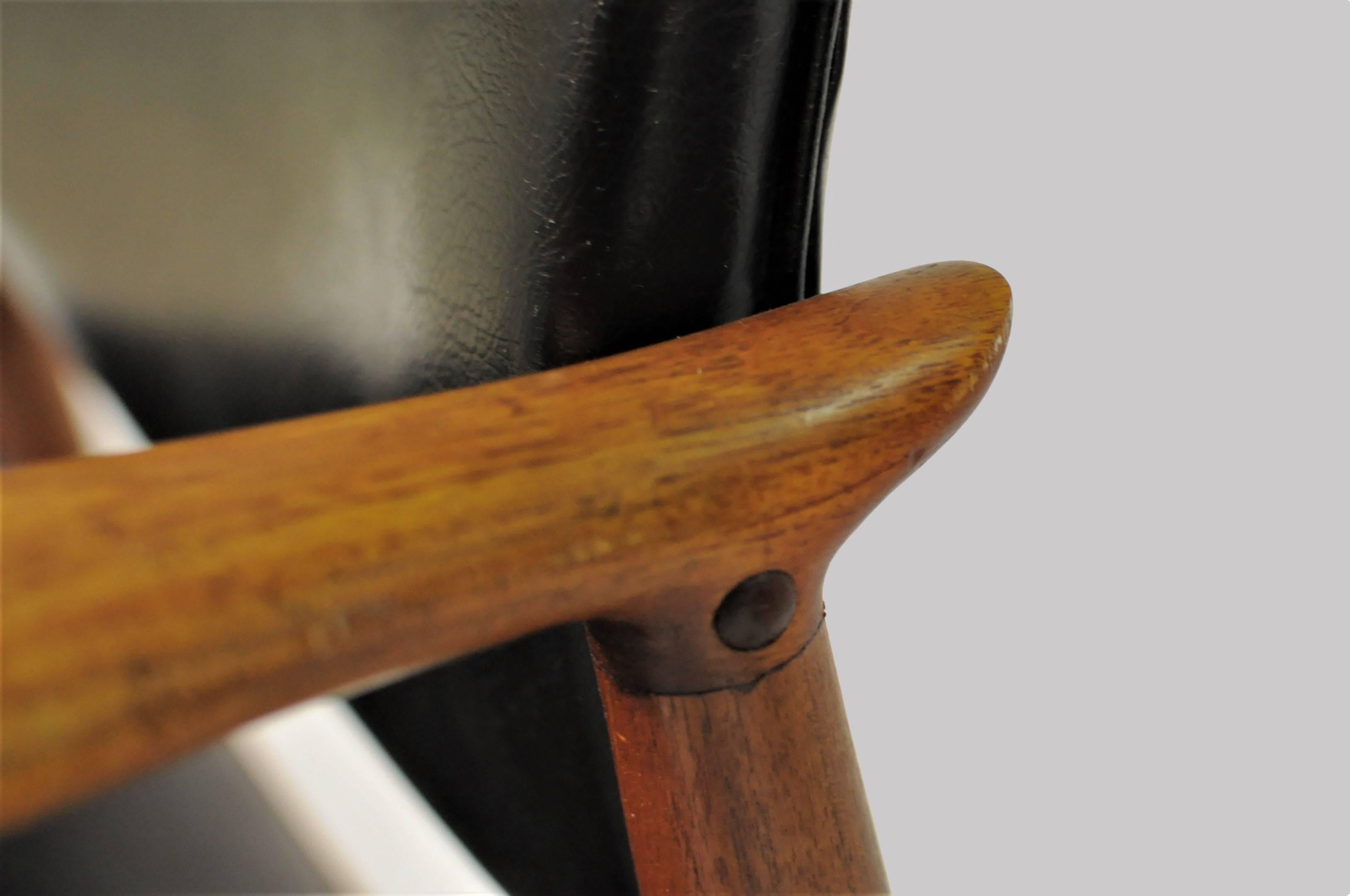 Woodwork 1960s Erik Buch Model 67 Armchair in Teak and Leather, Orum Mobelfabrik